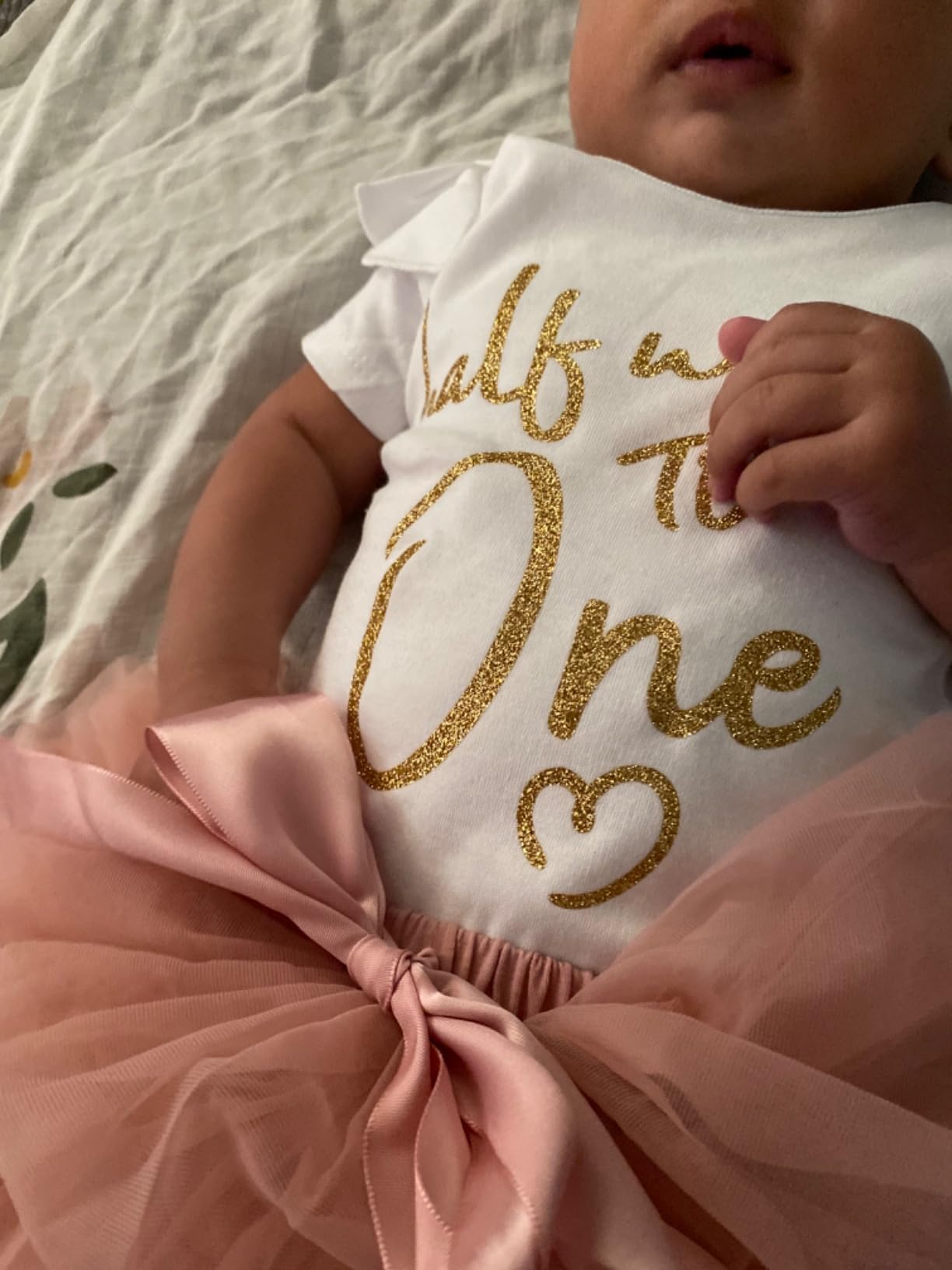 Half Way To 1 Half Birthday Outfit Half Year Birthday For Baby Girl Clothing Set customer photo 2