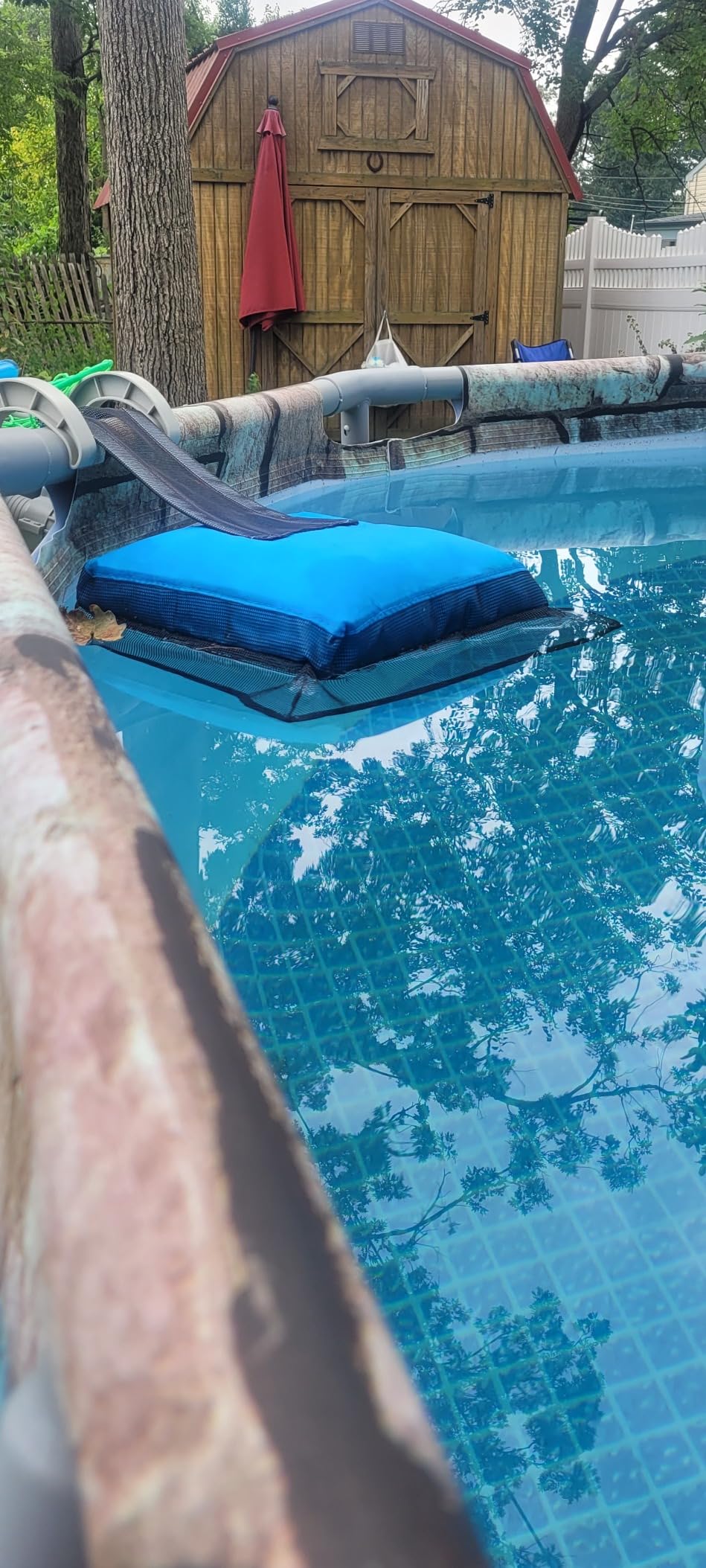 HKZ Pool Critter Animal Escape Ramp - 2Pack Critter Frog Saver Log for Swimming Pool with Reflective Strips, Wildlife Frog Pool Saver Floating Escape Device for Small Critters Squirrel Lizards (Blue) customer photo 2