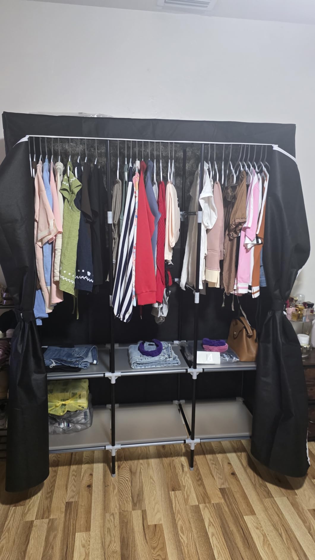 LOKEME Wardrobe Closet,Steel Pipe Diameter 19mm,Portable Closet for Bedroom customer photo 1