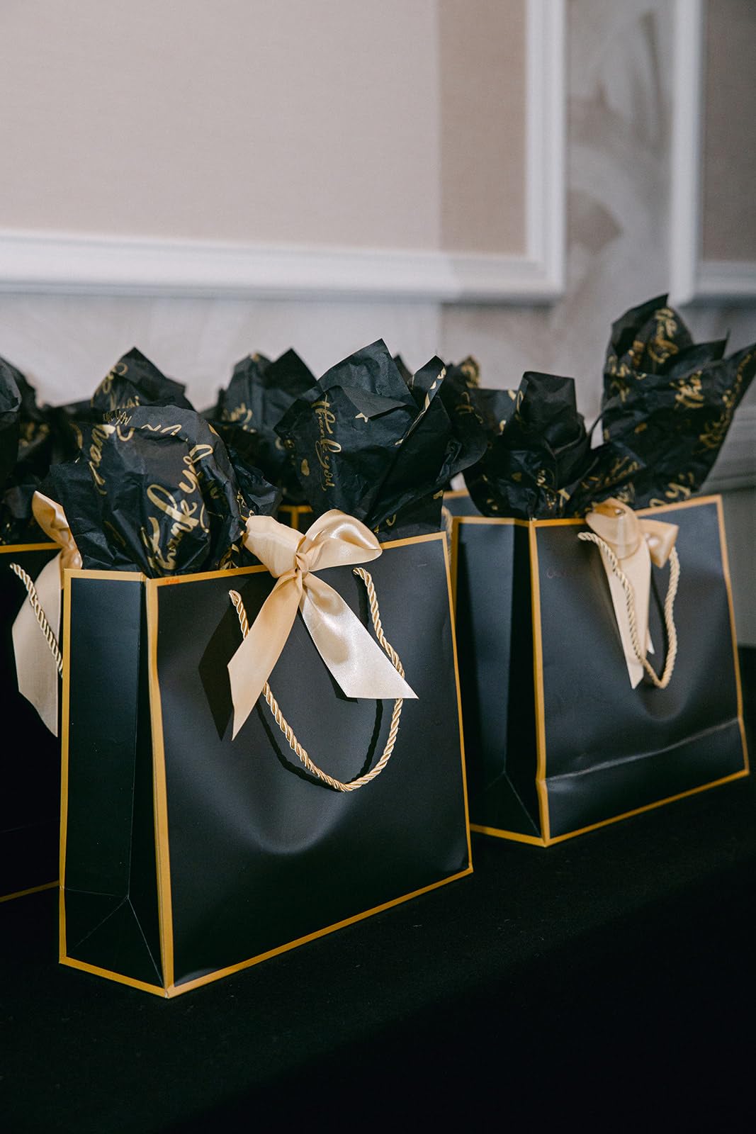 Silkfly 12 Pcs Paper Gift Bags with Handles & Bow Ribbon, White, Sage Green customer photo 2