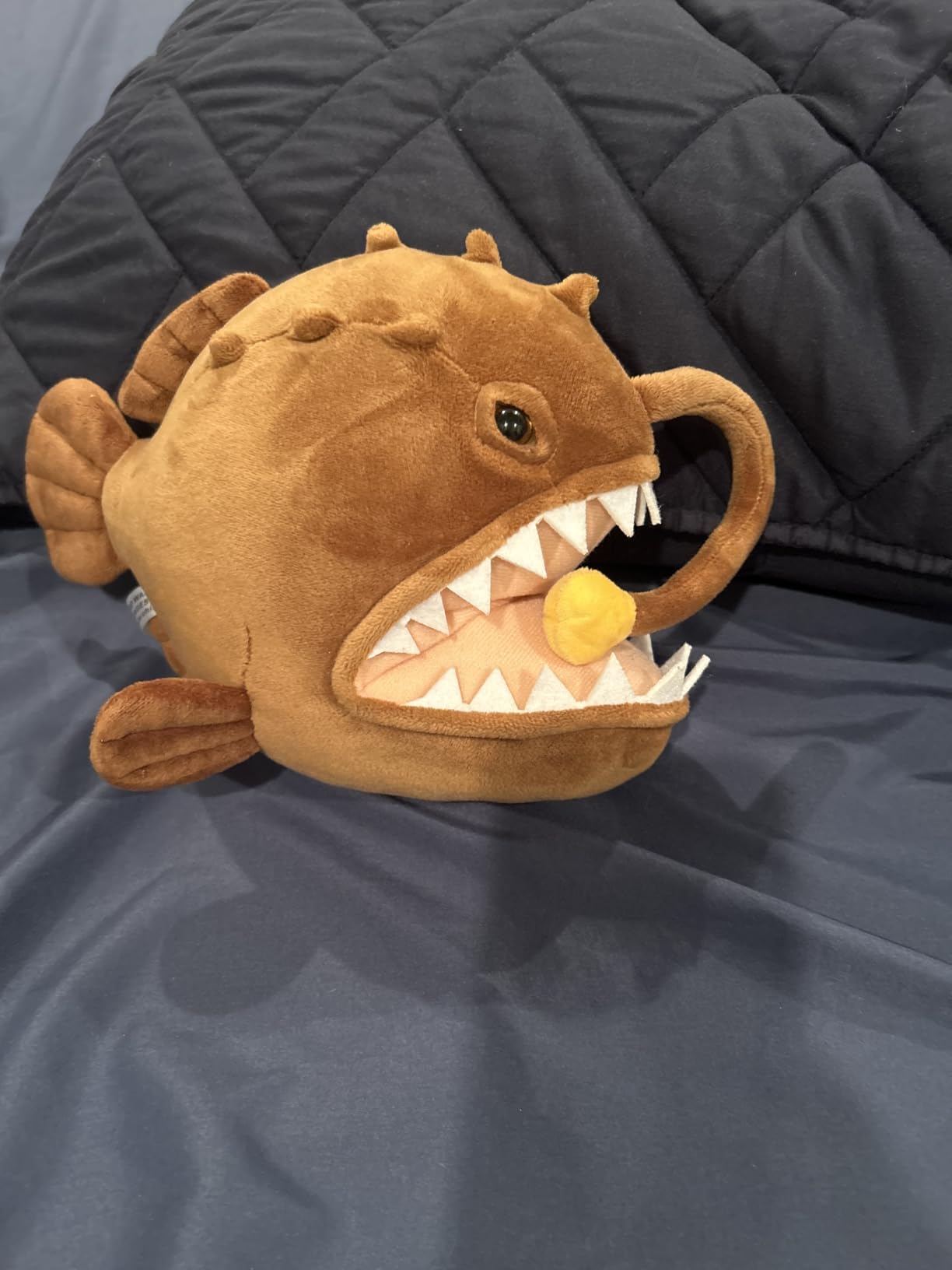 JIANEEXSQ Realistic Angler Fish Stuffed Animal Doll, Simulation Anglerfish Plush Toy, Deep Sea Ocean Animal Plush, Children's Birthday Gift, Collection Decoration customer photo 2