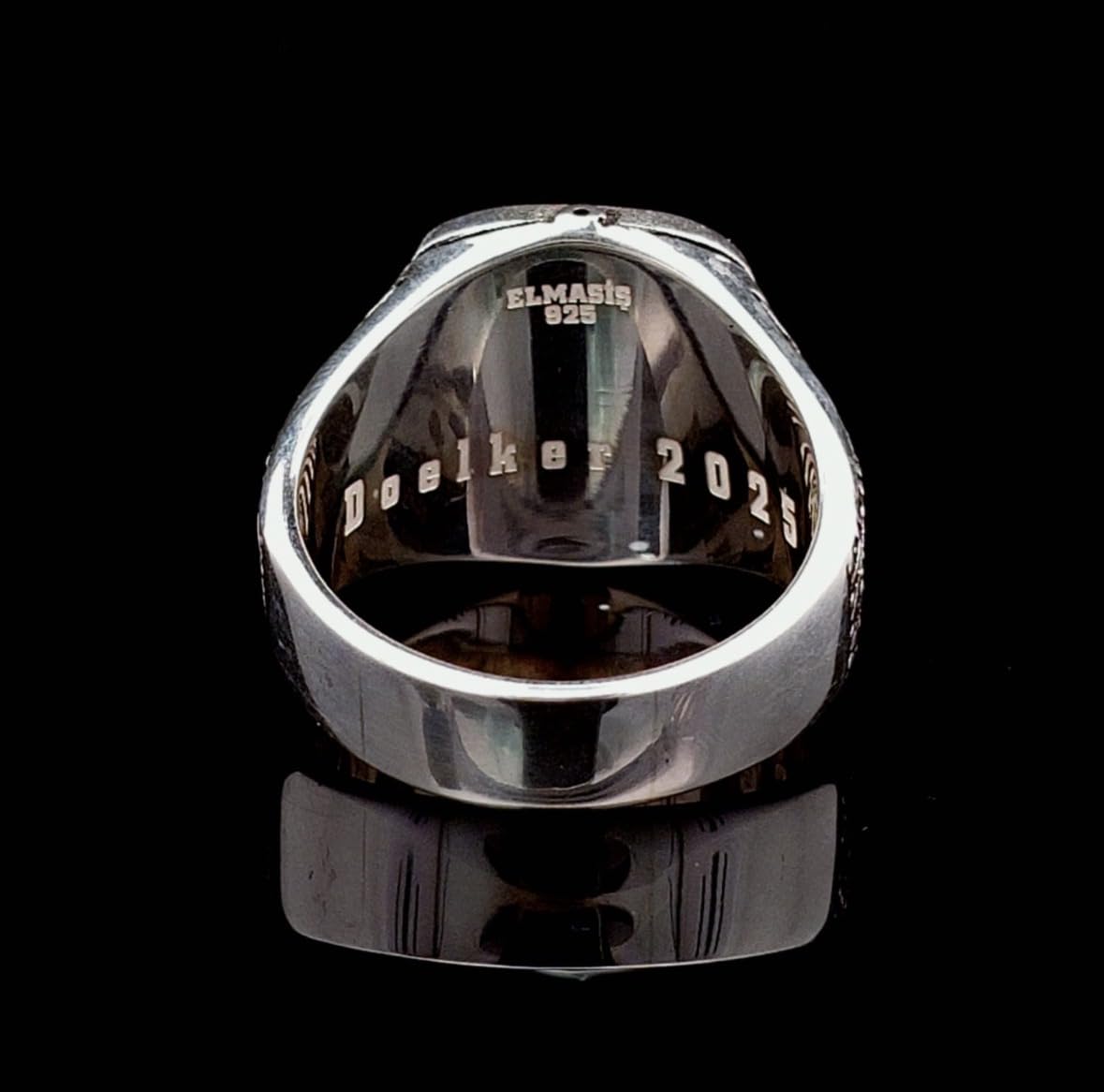 Customized Coat of Arms Family Ring, Celtic Ring, Sterling Silver, Gold Plated, 20mm, 19gr, Handmade customer photo 1