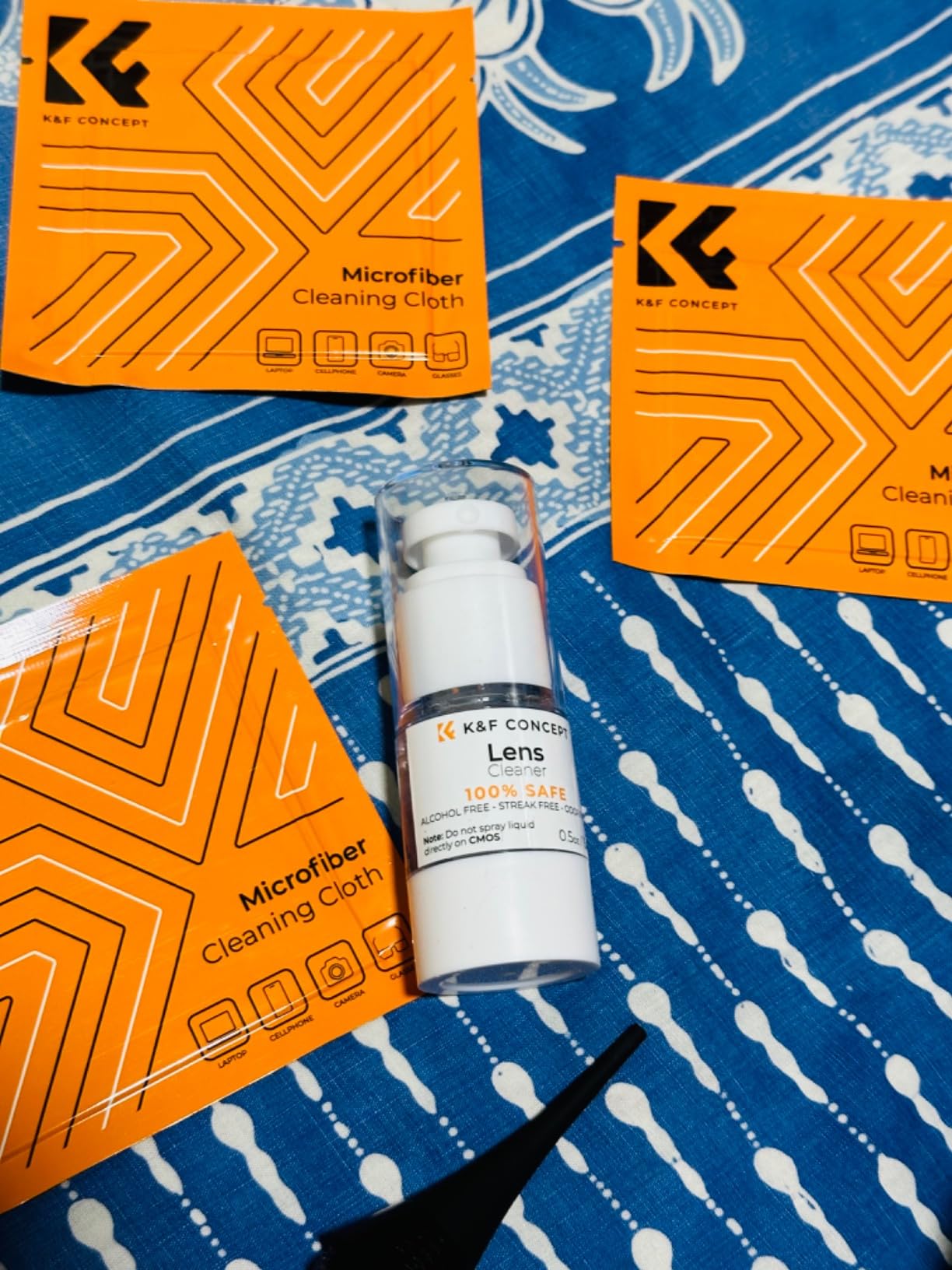 K&F CONCEPT 10-in-1 Photo Camera Cleaning Kit for Lensc,Camera, Cell Phones | Strong Blower with Short & Long Nozzle,Safe Cleaning Solution, Multifunctional Pen,Microfiber Cloth,for Canon Nikon Sony,MK04 customer photo 2
