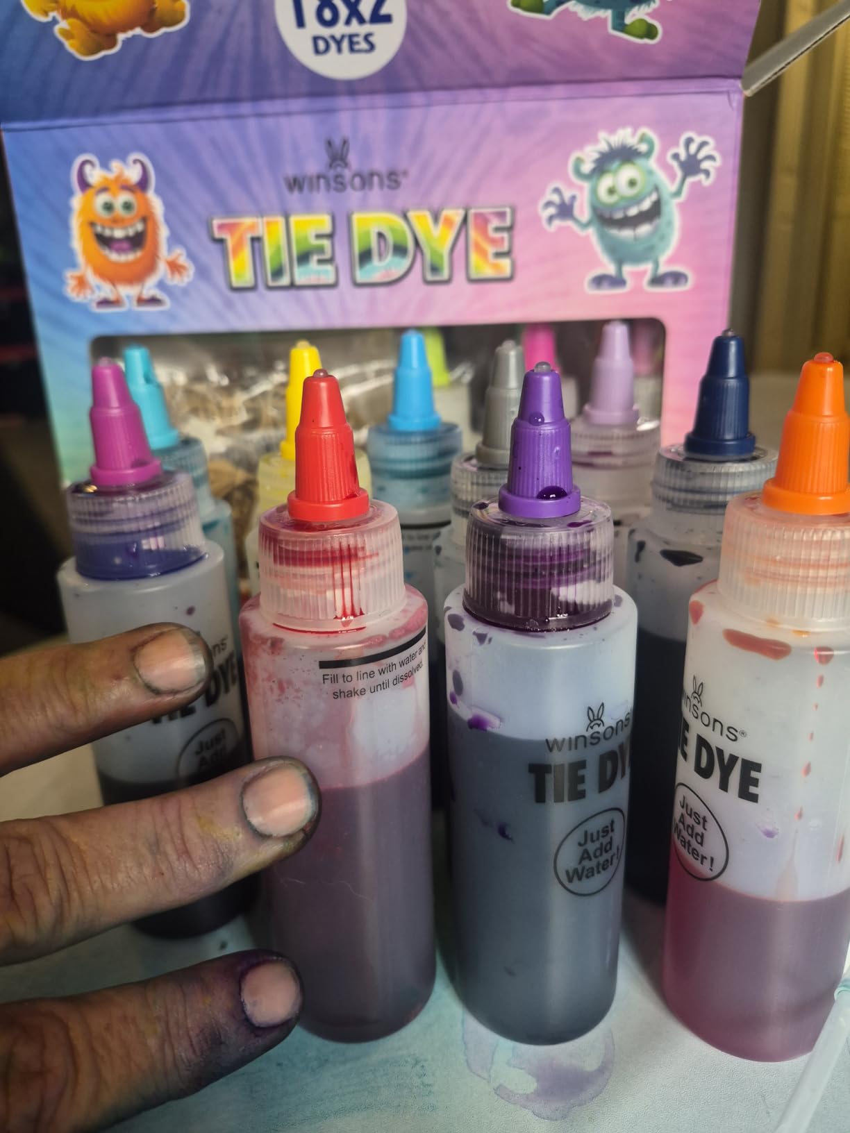 12 Colors Tie Dye Kit, Fabric Dye Set for Kids Adults Parties customer photo 2