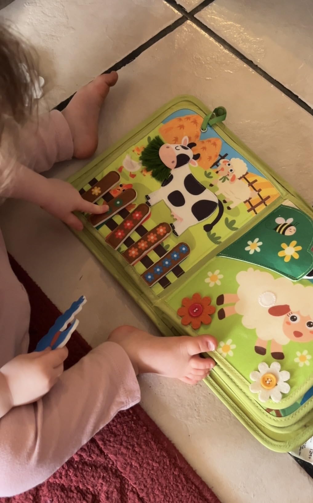 hahaland Busy Book for Toddlers 1-3 - Montessori Toys 1 Year Old Busy Board | 1 Year Old Boy Gifts Educational Learning Quiet Activity Books, 10 Pages, Toddler Travel Toys One Year Old Girl Birthday Gift customer photo 2