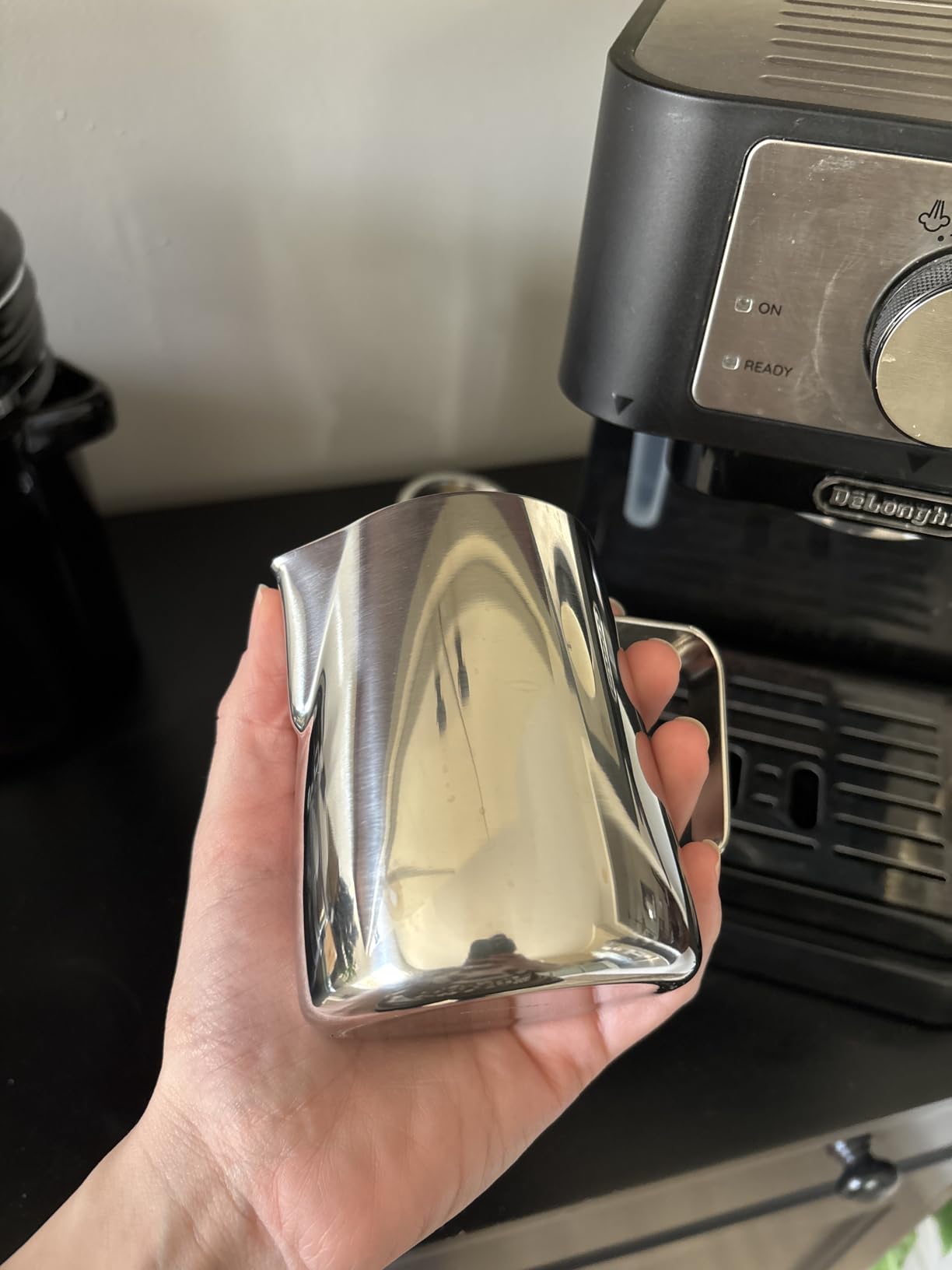 watchget 12oz Milk Frothing Pitcher Stainless Steel Espresso Steaming Jug customer photo 2