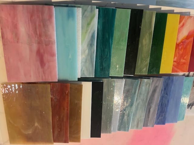 LITMIND 24 Sheets Transparent Cathedral Stained Glass Variety Pack – 4 x 6 Inch Vibrant Rainbow Art Glass for Suncatchers, Mosaics & DIY Crafts customer photo 1