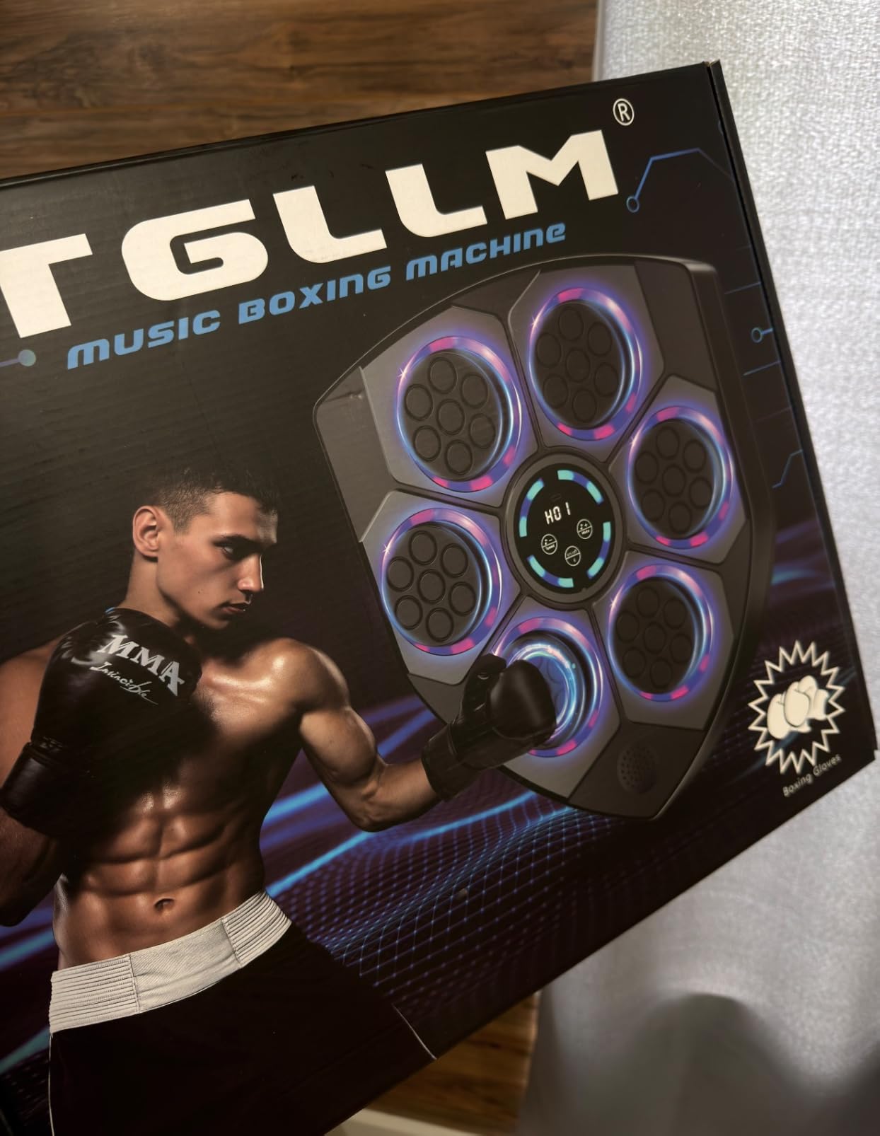 TGLLM Music Boxing Machine, Interactive Punching Trainer with Boxing Gloves, Large Size Wall Mounted Electronic Boxing Target for Adult Kids, 9 Modes & 9 Speeds customer photo 2