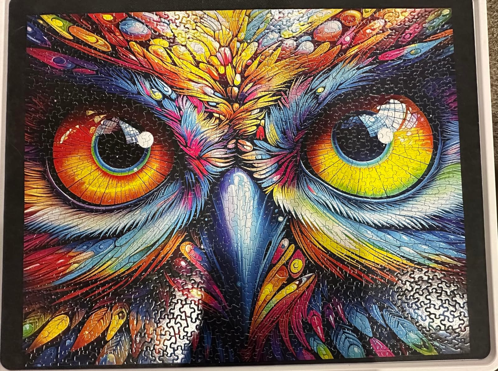 Springbok Look of the Wild 1000 Piece Jigsaw Puzzle for Adults | Colorful owl puzzle with Unique Cut Pieces, Made in USA, Eco-Friendly Materials featuring vibrant wildlife artwork customer photo 1
