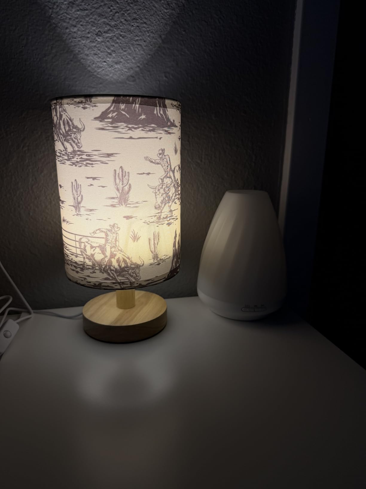 Bedside Lamp Cute Shark Table Lamp for Bedroom LED Nightstand Lamp Shade USB Ports Wood Base for Living Room Dorm Office customer photo 1
