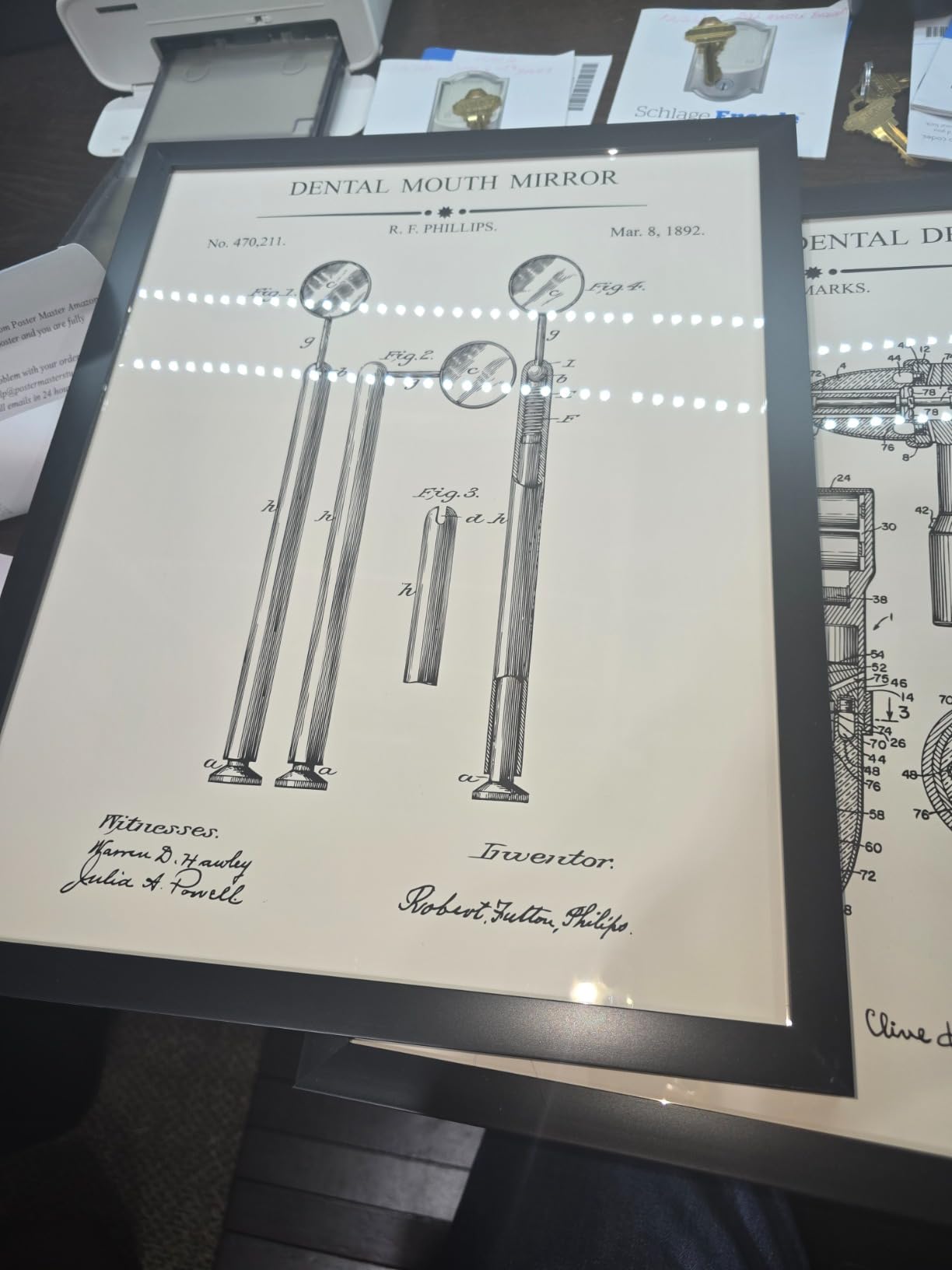 Poster Master 4-Piece Medical Blueprint Poster - Thermometer Patent Print - Anatomical Skeleton Art - Ambulance Illustration - Stethoscope Drawing - Library or Clinic Decor - 8x10 UNFRAMED customer photo 2