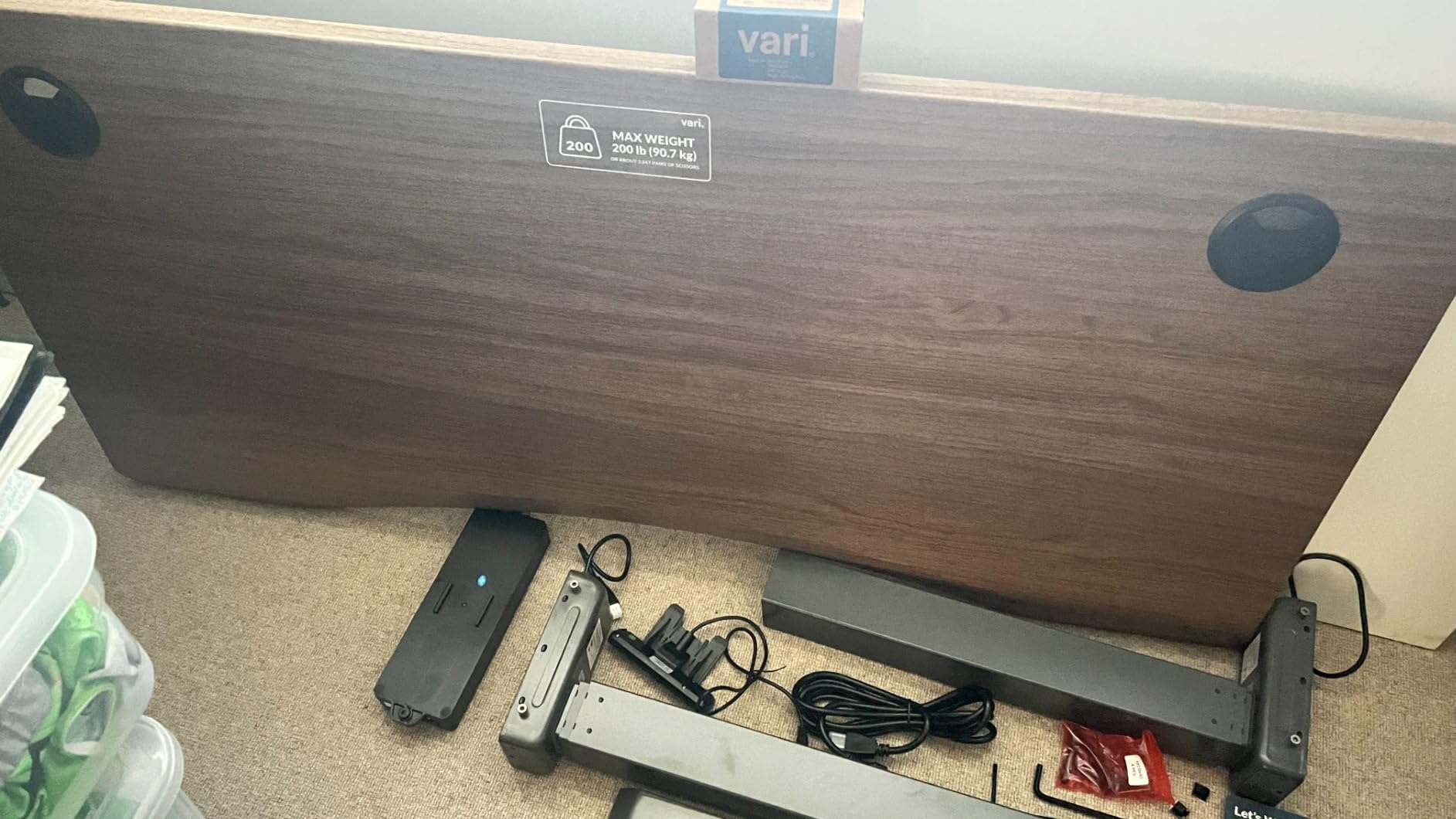 Vari Ergo Electric Standing Desk – 54x26 – Reclaimed Wood/Slate customer photo 2