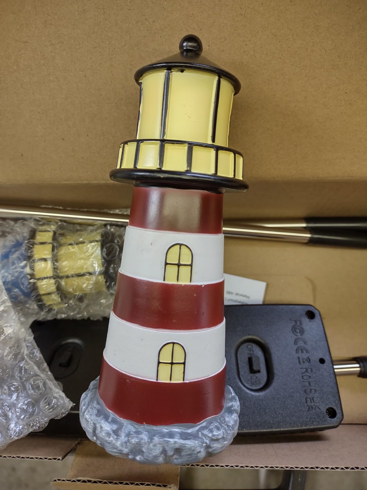 2 Pack Solar Lighthouse Lights, IP65 Waterproof Outdoor Pathway Stake Lights, Auto Dusk to Dawn Solar Powered Nautical Landscape Decor Lights for Lawn, Flower Bed, Patio, Walkway customer photo 2