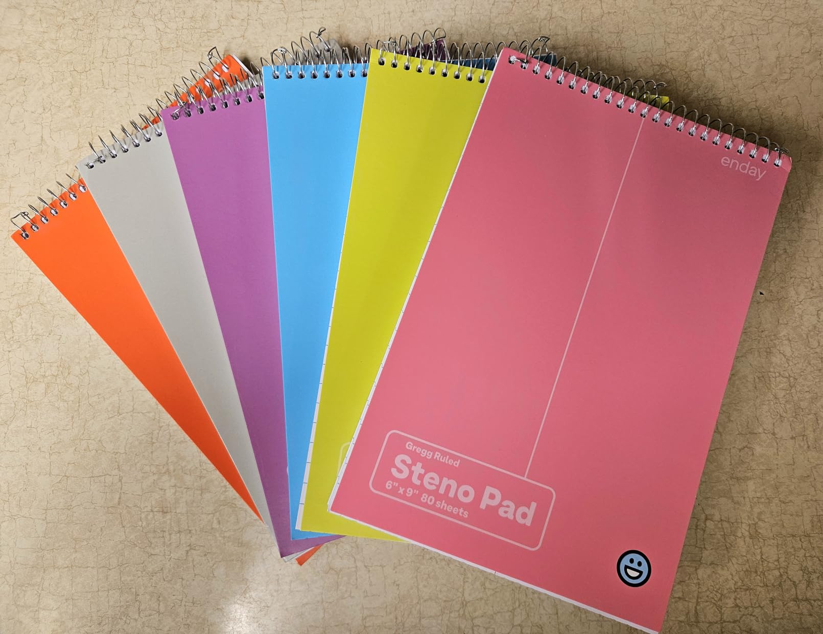 Enday Steno Pads Spiral 6 x 9 inches, Gregg Rule White Paper, 80 Sheets Steno Notebook for writing in Pink, Purple, Green, Blue, Red, Grey, Color May Vary (3 Pack) customer photo 2