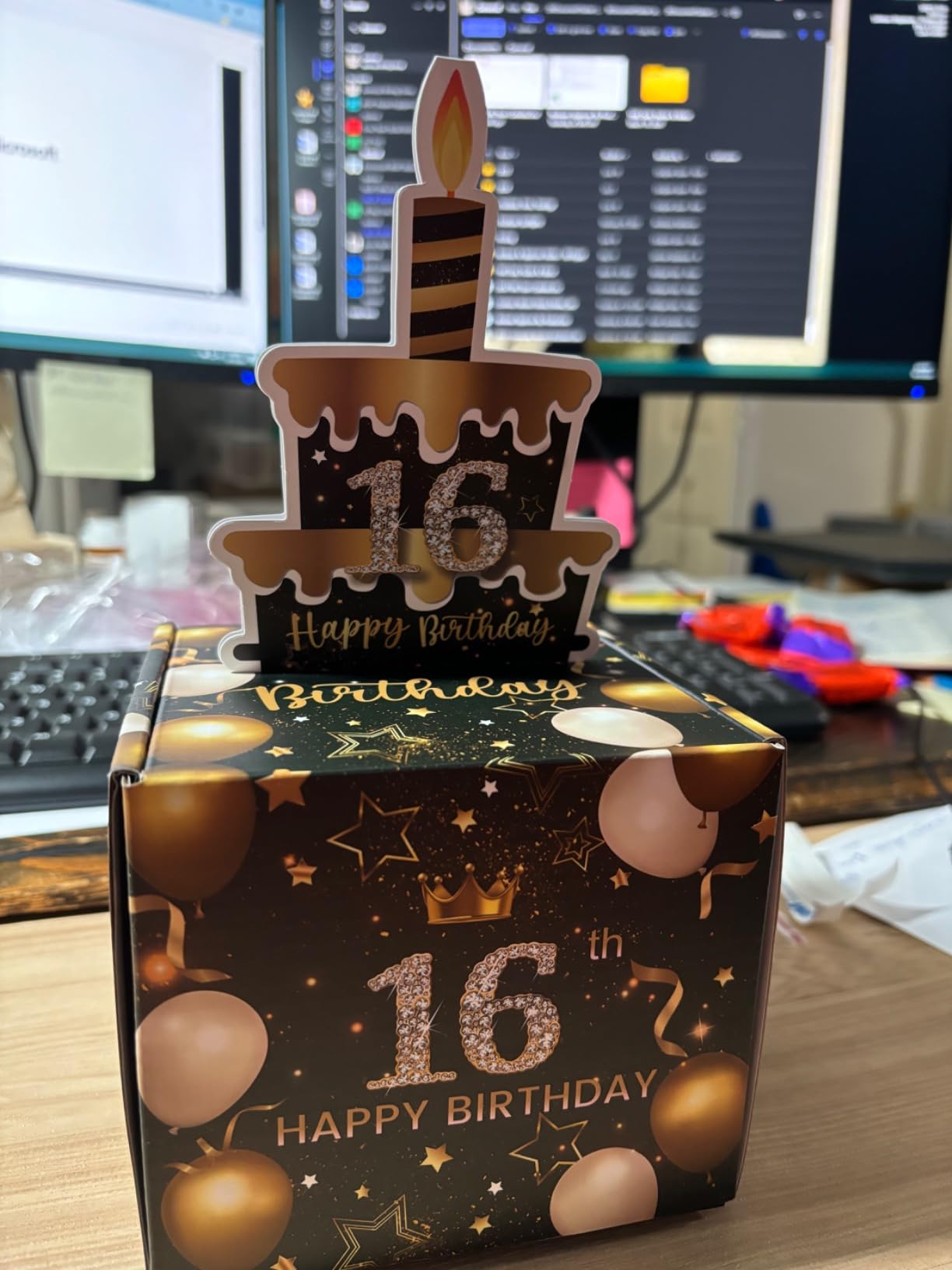 16th Birthday Money Box for Cash Gift, Surprise Pull Out Money Gift Box with 50Pcs Transparent Bags - Fun Ways to Give Cash as A 16th Birthday Gift for Girls Boys customer photo 1