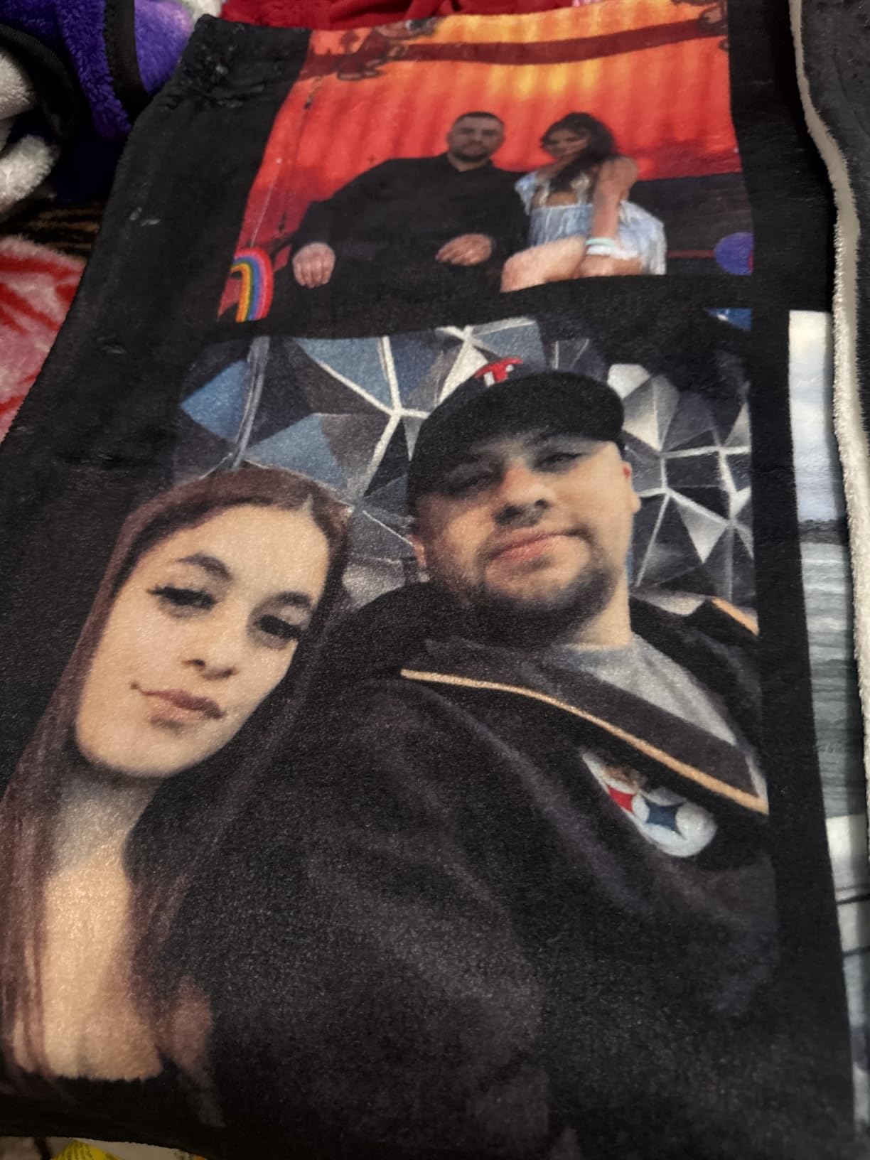 Printwoo Custom Blanket with Picture Text Customized Throw Personalized, Customizable, Photo Blankets Customize Gifts for Mom, Dad, Couple, Girlfriend, Boyfriend, Wife, Husband, D10 Photos-1 customer photo 2