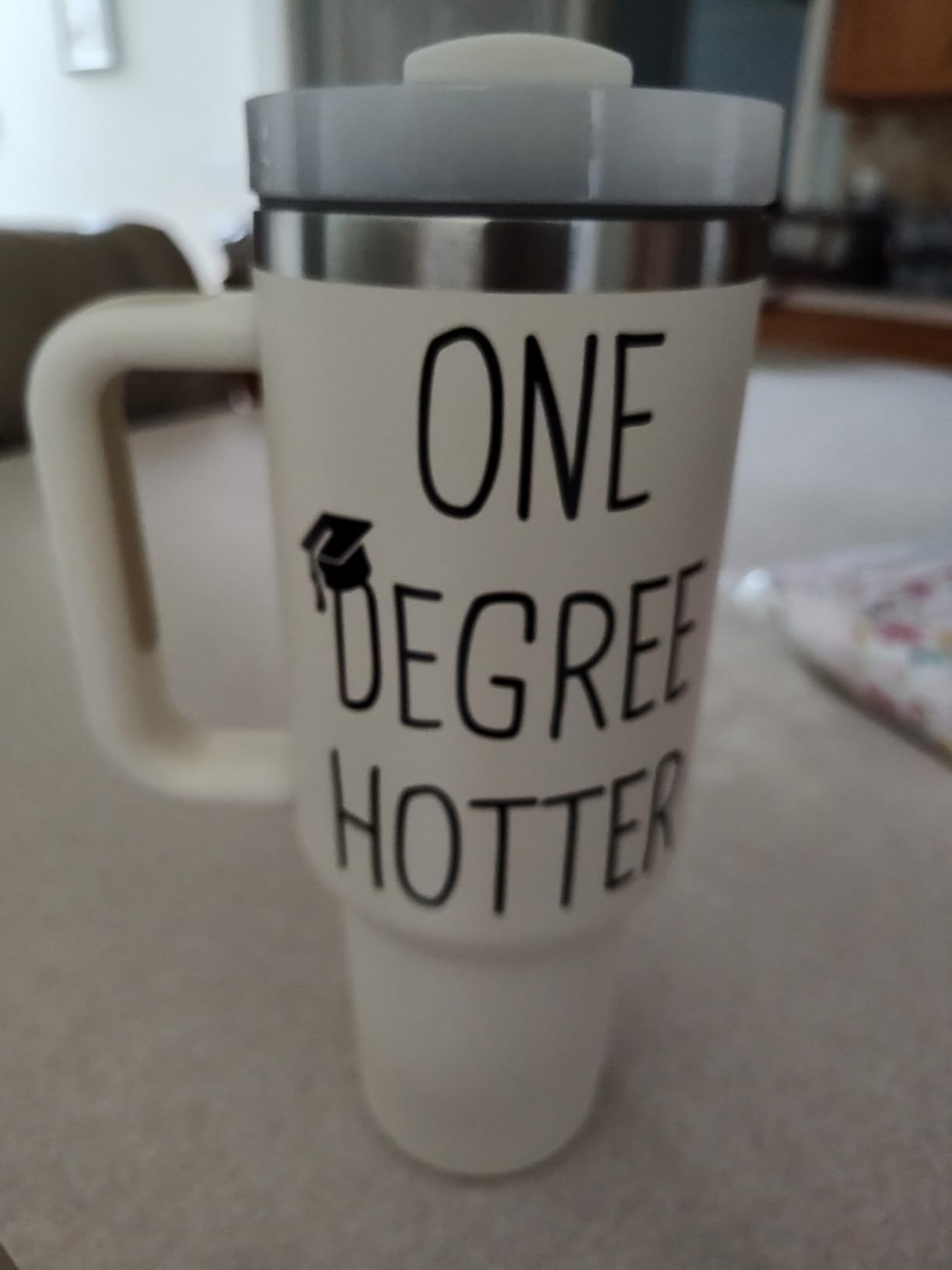 COCOGIFTS Graduation Gifts for Women Her Him - 40oz Insulated Tumbler | 2026 Funny College, Masters Degree, Phd Graduation Gifts - One Degree Hotter - 40oz Travel Cup with Lid & Straw customer photo 2