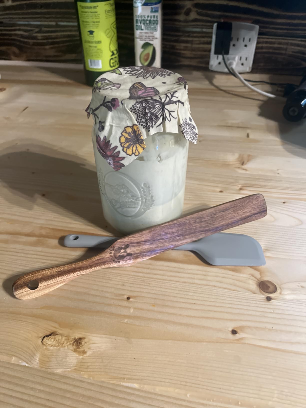 Skinny Spurtle for Sourdough Starter, Mixing, Reaching Bottom of Jar, Dough Whisk, Natural from High Moist Resistance Teak, Spurtles Kitchen Tools Wooden Kitchen Utensils for NonStick Cookware customer photo 2