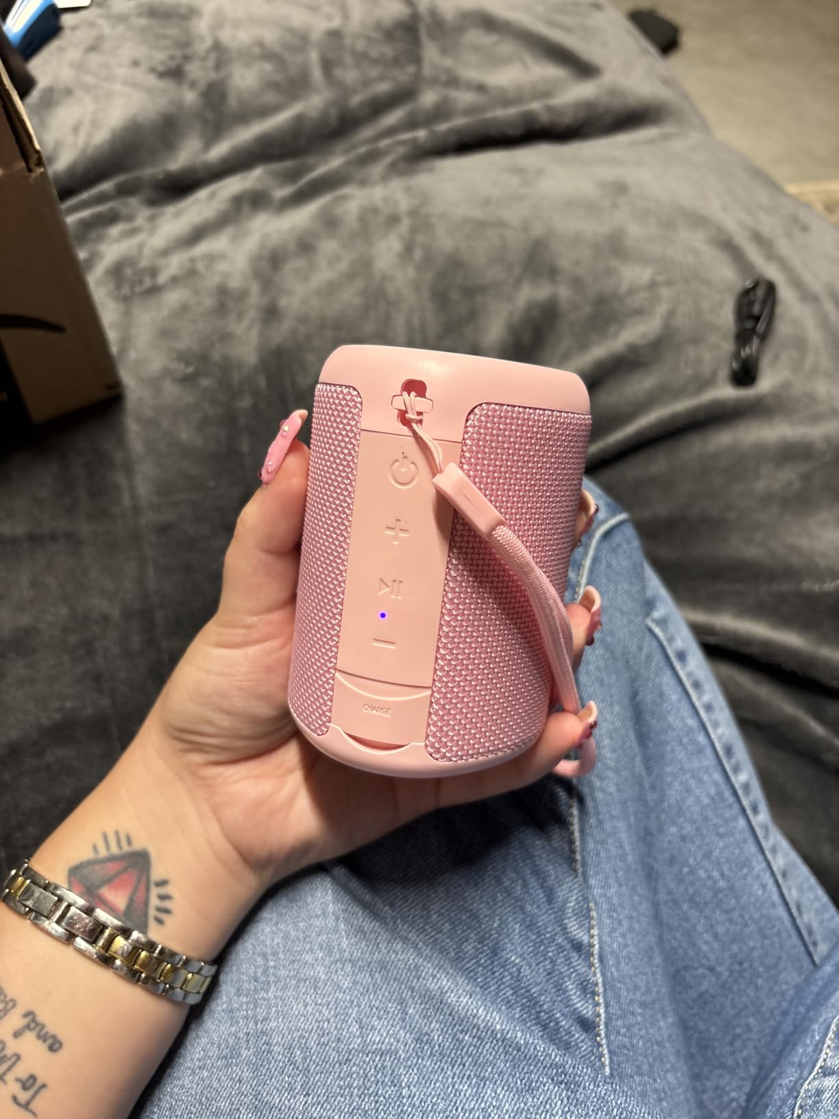 Portable Bluetooth Speaker IPX5 Waterproof for Outdoor | HD Sound, Dynamic Light, All Day Playtime, Wireless BT 5.3 customer photo 1