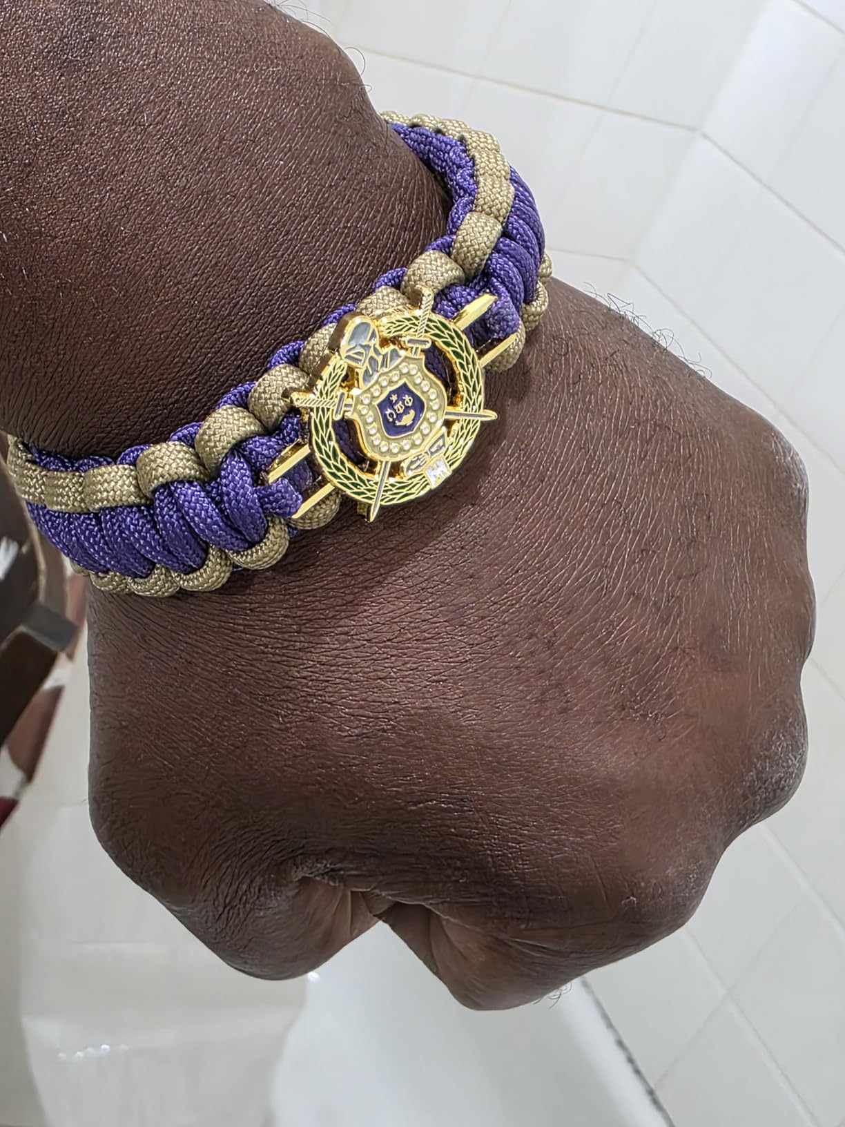 Desert Cactus Omega Psi Phi Fraternity Paracord Bracelet D9 Divine OPhiPsi Ques Adjustable Size Woven Wristband For Men and Women (Paracord - Crest) customer photo 1