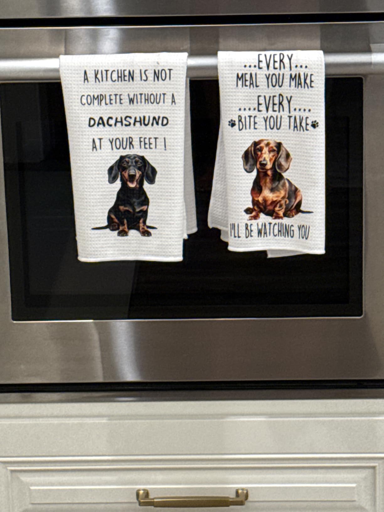 Cat Gifts Dish Towels Set - Funny Waffle Weave Kitchen Hand Tea Towels, Black Cat Gift (1624 Inches Set of 2) customer photo 1