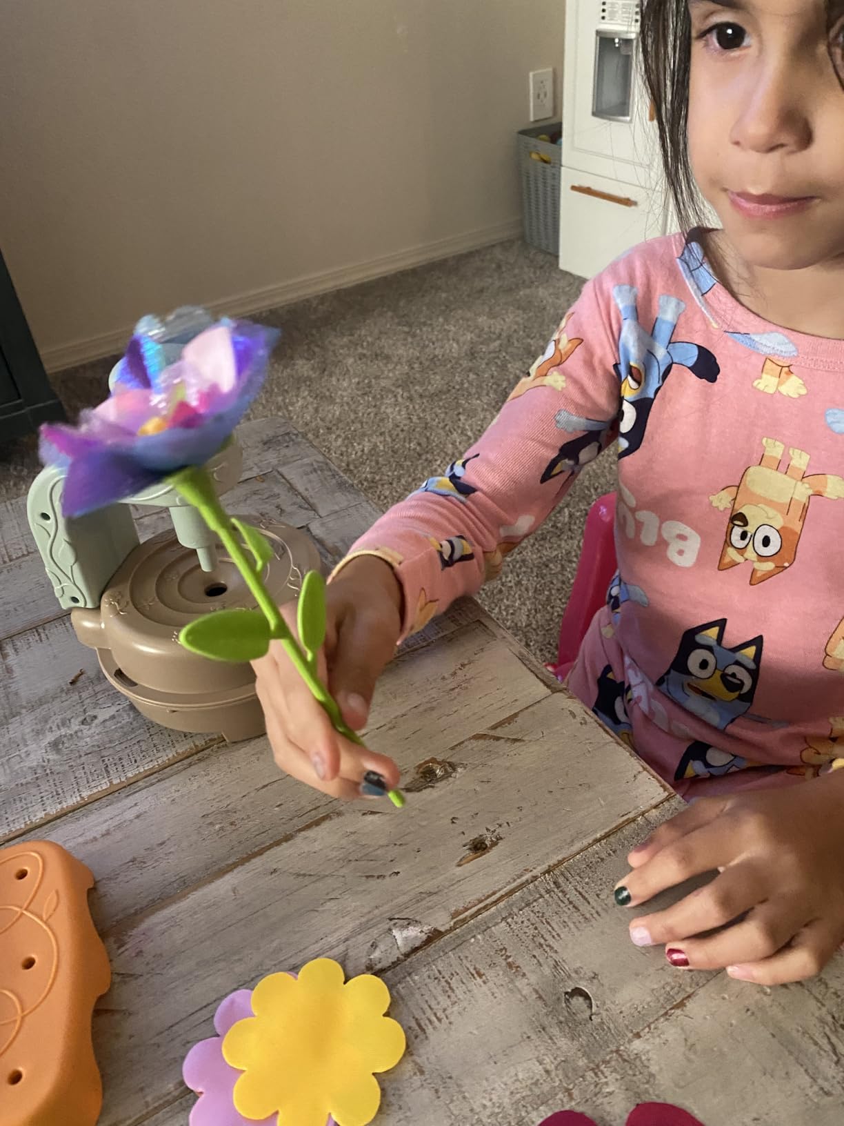 DIY Fabric Flower Bouquet Craft Kit, Educational Toy Gift Girls Toddlers 4+ | Flowers Market Toy for Kids, Build Your Flower Bouquet, Arts & Crafts for 4+ Year Toddler Girl customer photo 2