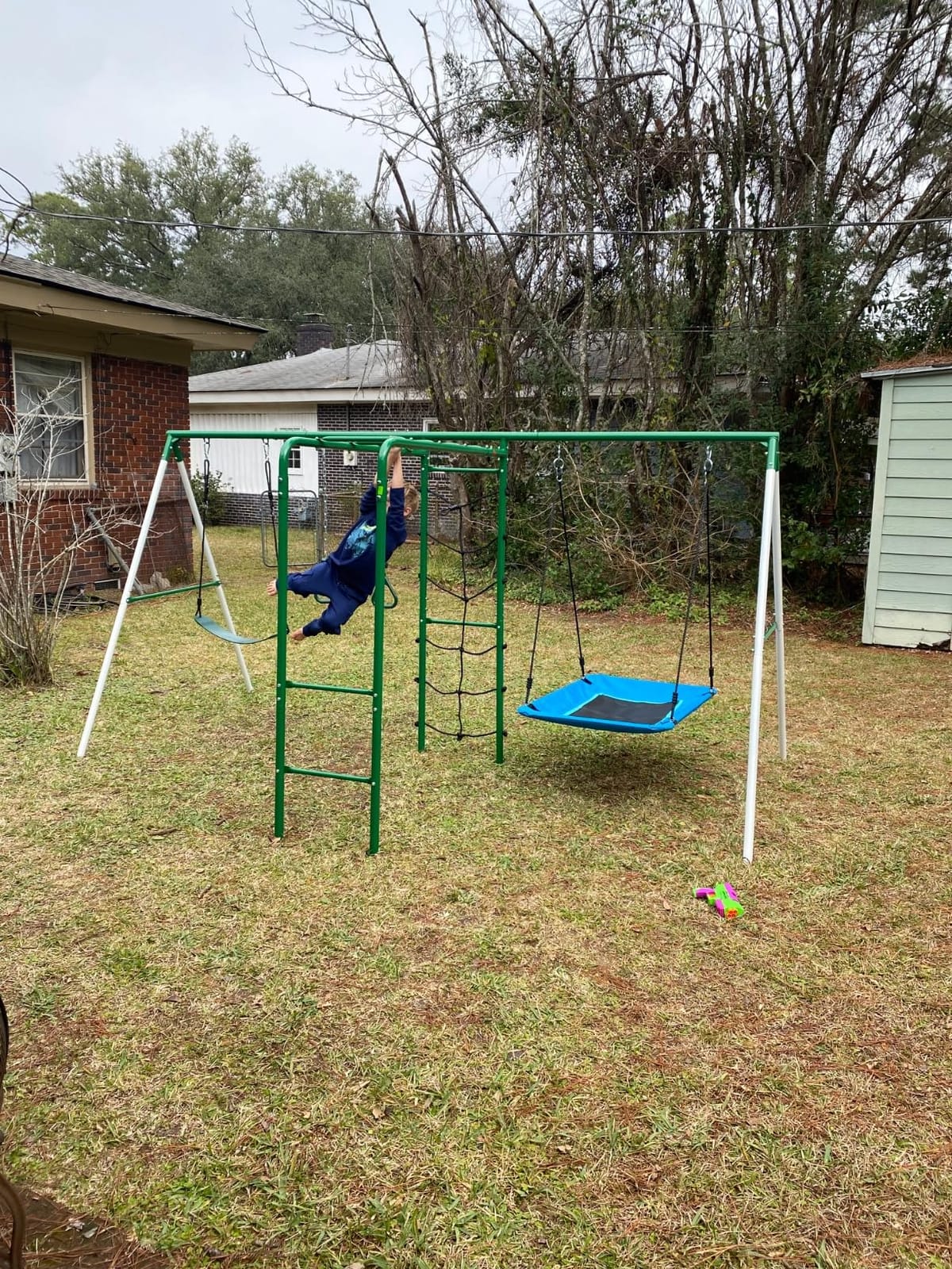 Hapfan Swing Sets for Backyard with Monkey Bars,5 in 1 Playground Set customer photo 2