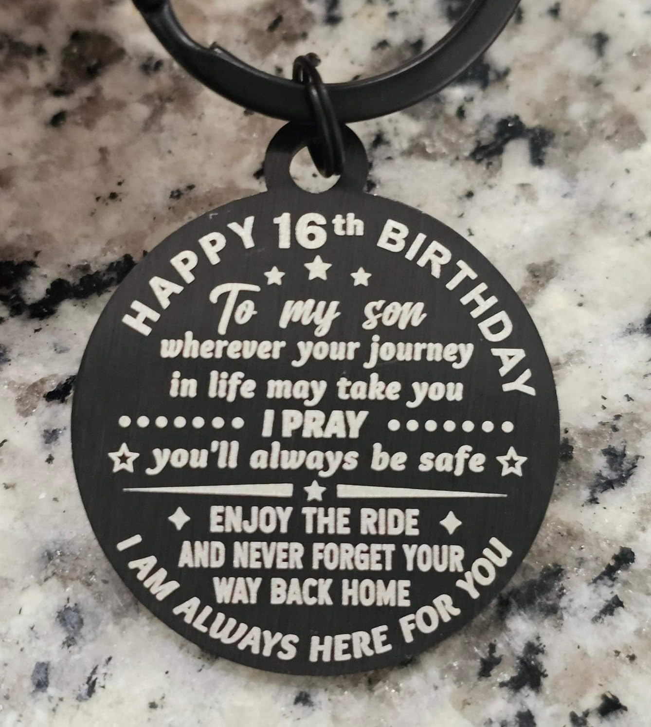 ENGZHI 16th Birthday Decorations for Boys, 16 Year Old Boy Birthday Gift Ideas for Son Grandson, Metal Keychain customer photo 2