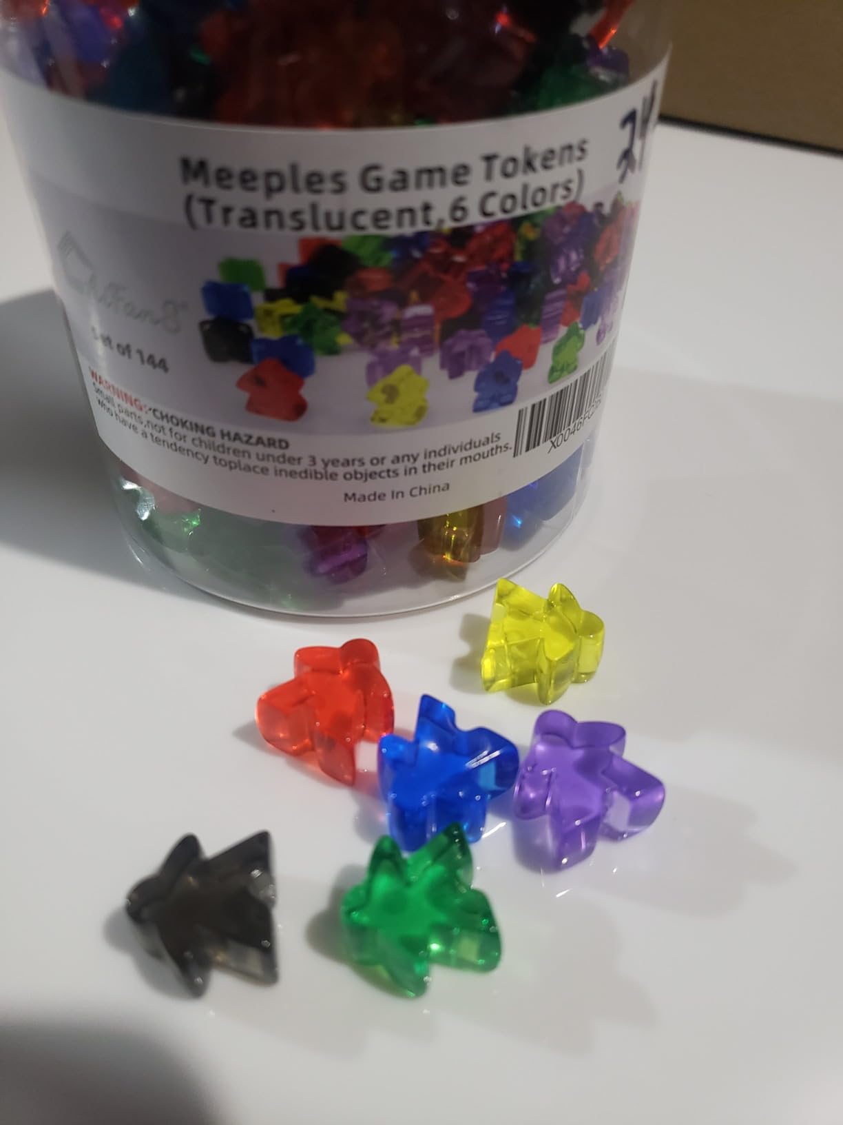Meeples Game Tokens,144 Pieces,6 Colors,Translucent Game Pieces customer photo 1