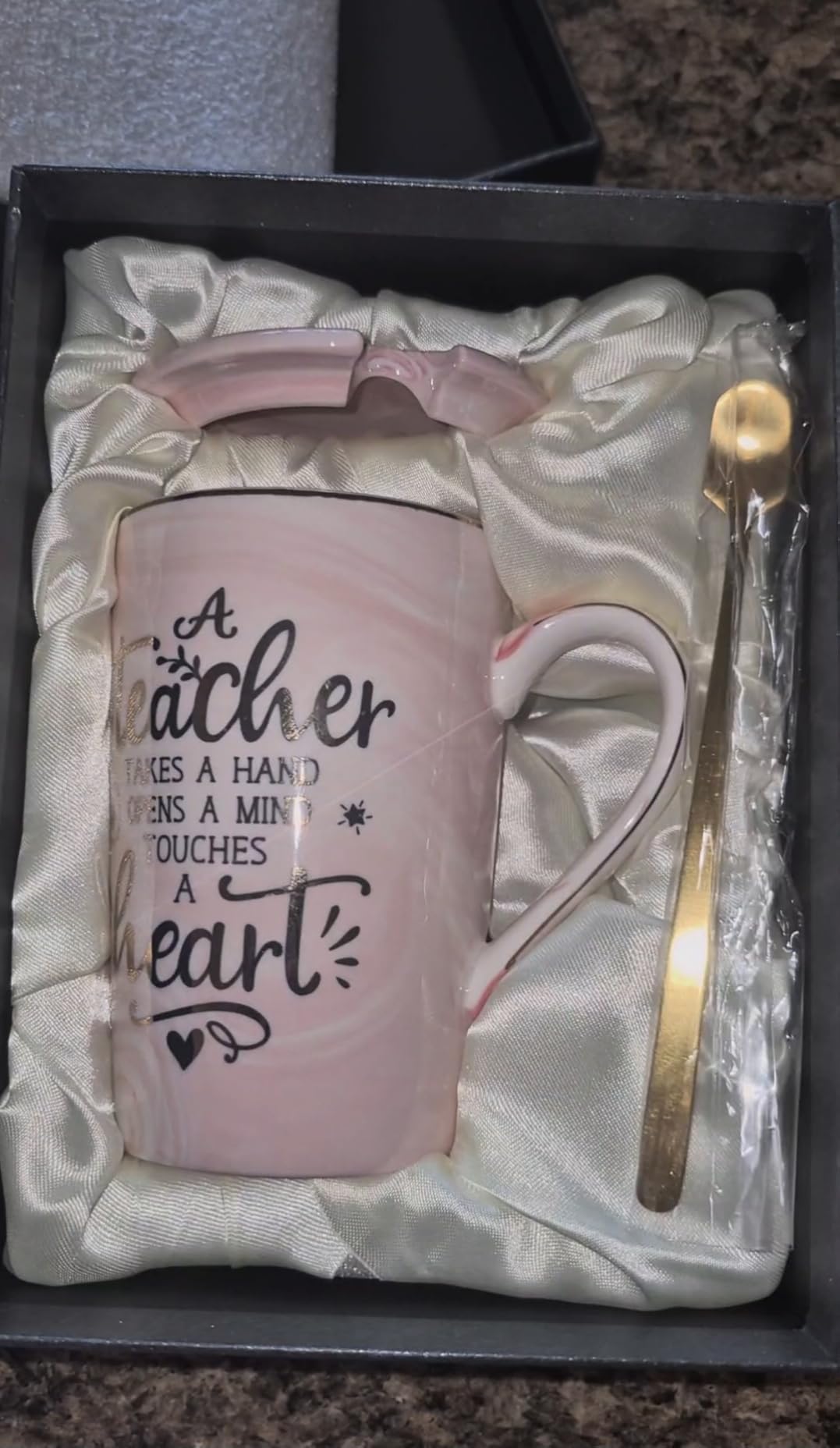 Graduation Gifts for Women Her 2026 - She Believed She Could So She Did Mug | Valentines Spiritual Motivational Congratulations Gifts, 14oz Pink Ceramic Marble Gold Print Coffee Cup, Nicely Gift Boxed customer photo 1