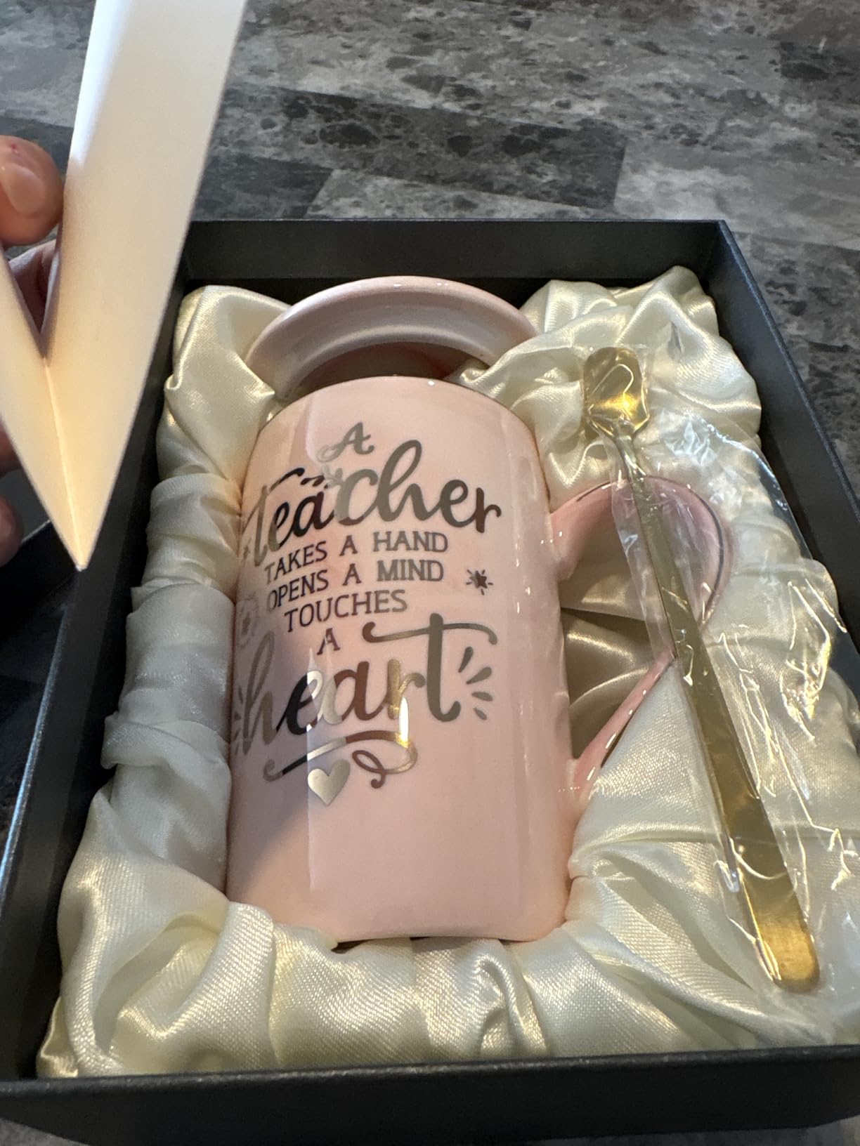 Graduation Gifts for Women Her 2026 - She Believed She Could So She Did Mug | Valentines Spiritual Motivational Congratulations Gifts, 14oz Pink Ceramic Marble Gold Print Coffee Cup, Nicely Gift Boxed customer photo 2