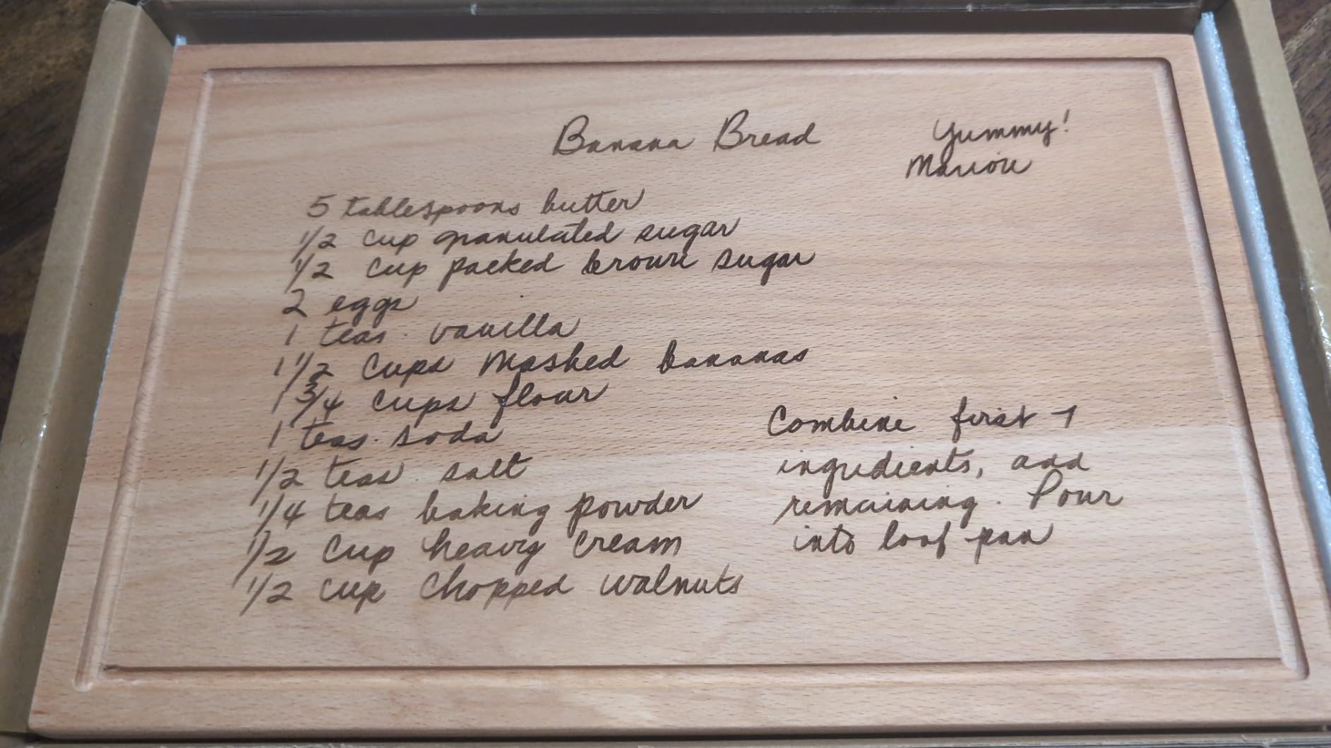Custom Recipe Cutting Board for Mom – Personalized Engraved Wooden Mother’s Day Gift – Kitchen Decor Keepsake with Handwritten Recipe or Message – Rustic Serving & Display Board customer photo 1
