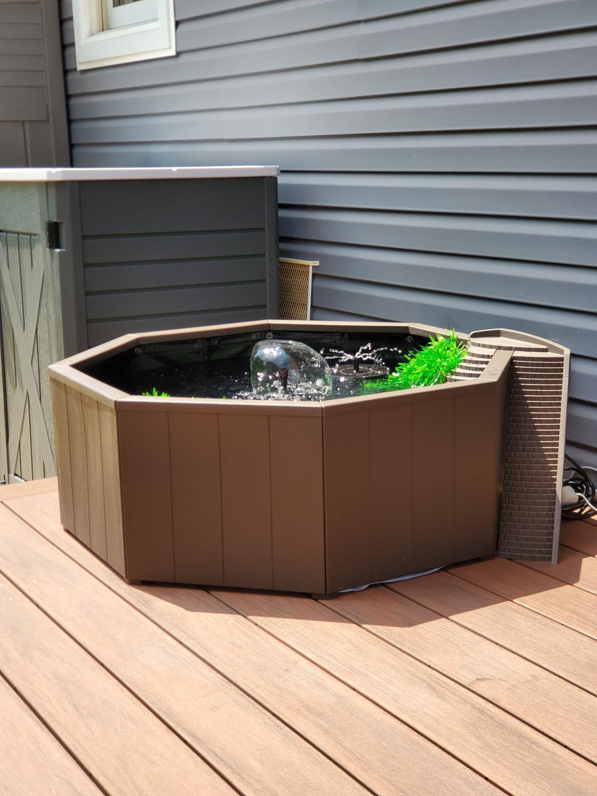 Aquagarden No Dig Nature Pool, Complete Water Feature Kit, Attract Birds and Wildlife to Your Yard, Includes Pond Structure, Liner, Fountain Pump, Nature Ladder, Planting Pocket customer photo 1