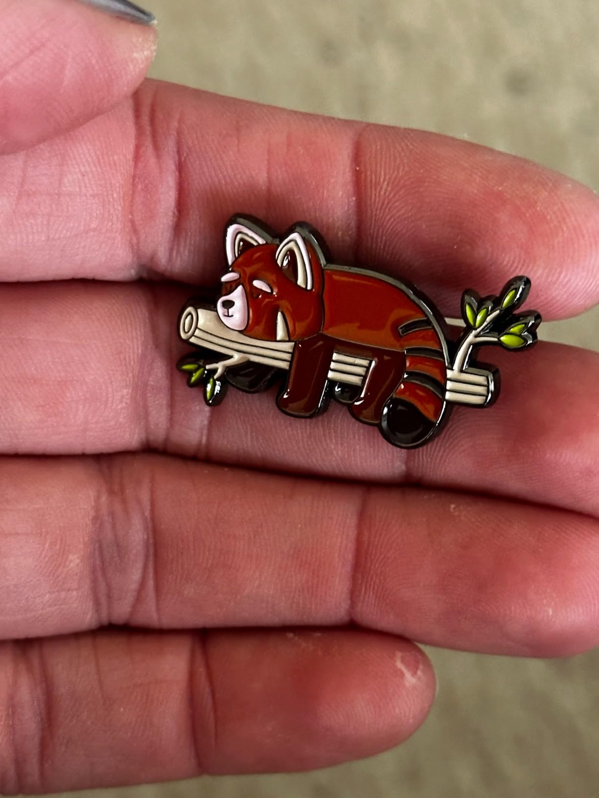 Cute Red Panda Enamel Pin for Hats, Bags and Accessories - Cartoon Animal Brooches, Unisex Pin customer photo 2
