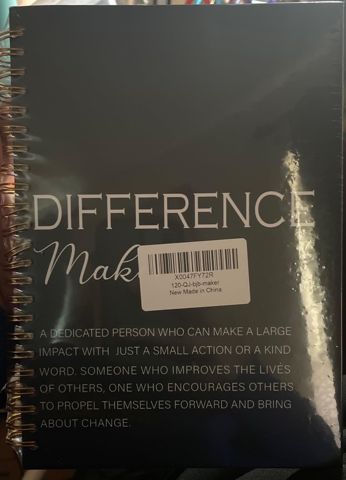 Difference Maker Gift Notebook Journal, Thank You Gifts for Women Men Boss Teacher, Employee Appreciation Gift, Farewell Retirement Gifts for Coworkers, Motivational Spiral Notebook 5.5x8.3 customer photo 1
