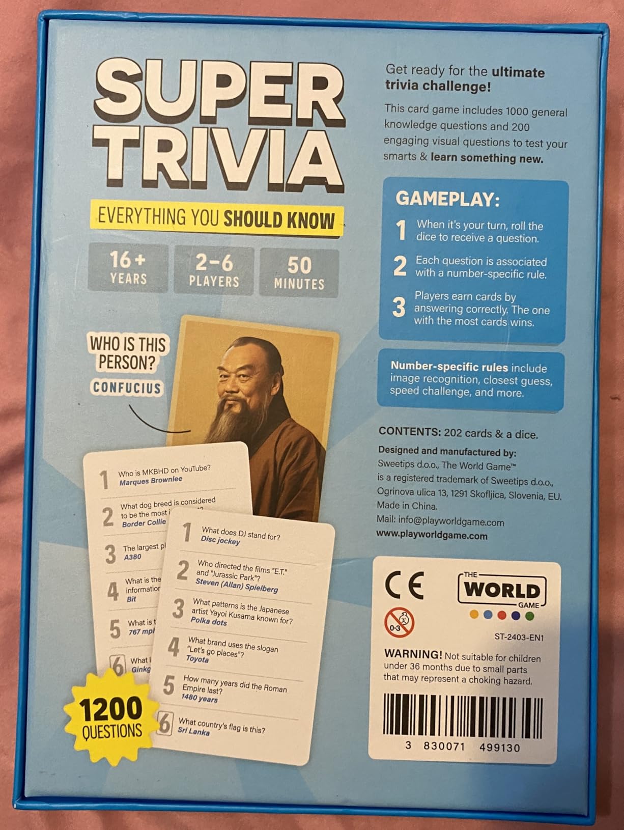 Super Trivia Game for Adults with 1200 Questions - Fun Board Game for Adults - Family Road Trip Travel Game for the Pursuit of Trivial Knowledge customer photo 1