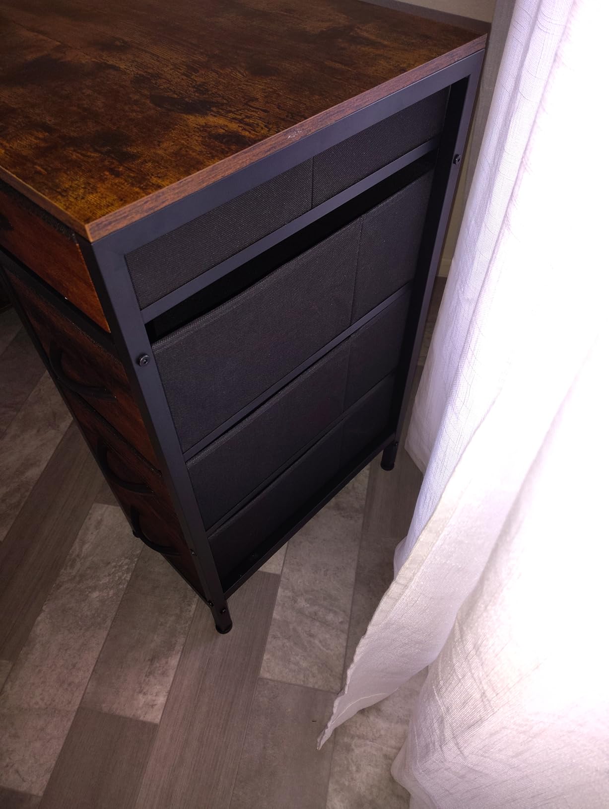 Huuger Computer Desk with 6 Drawers, Office Desk with Shelves, Reversible Gaming Desk, Corner Desk with Storage, Work for Home Office, Study, Living Room, 47inch, Rustic Brown customer photo 2