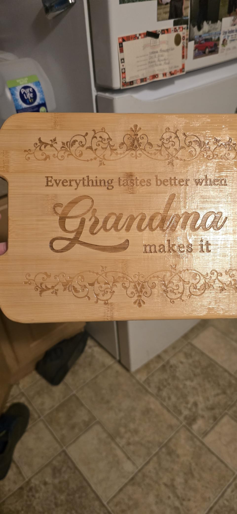 AceThrills Step Dad Fathers Day Gift for Step Dad Gifts for Birthday - Engraved Bamboo Cutting Board 12.3