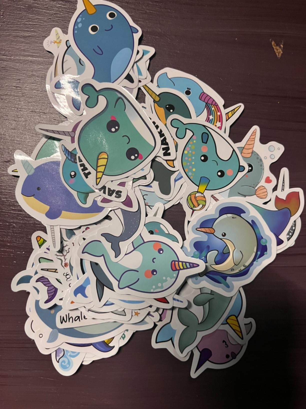 Narwhal Stickers Cute Animal Decals for Kid Teen Adult Water Bottle 60PCS | Waterproof Vinyl Cartoon Narwhal Sticker for Laptop Luggage Phone Kawaii Gifts for Boys Girls Aesthetic Decal Teachers Reward customer photo 2