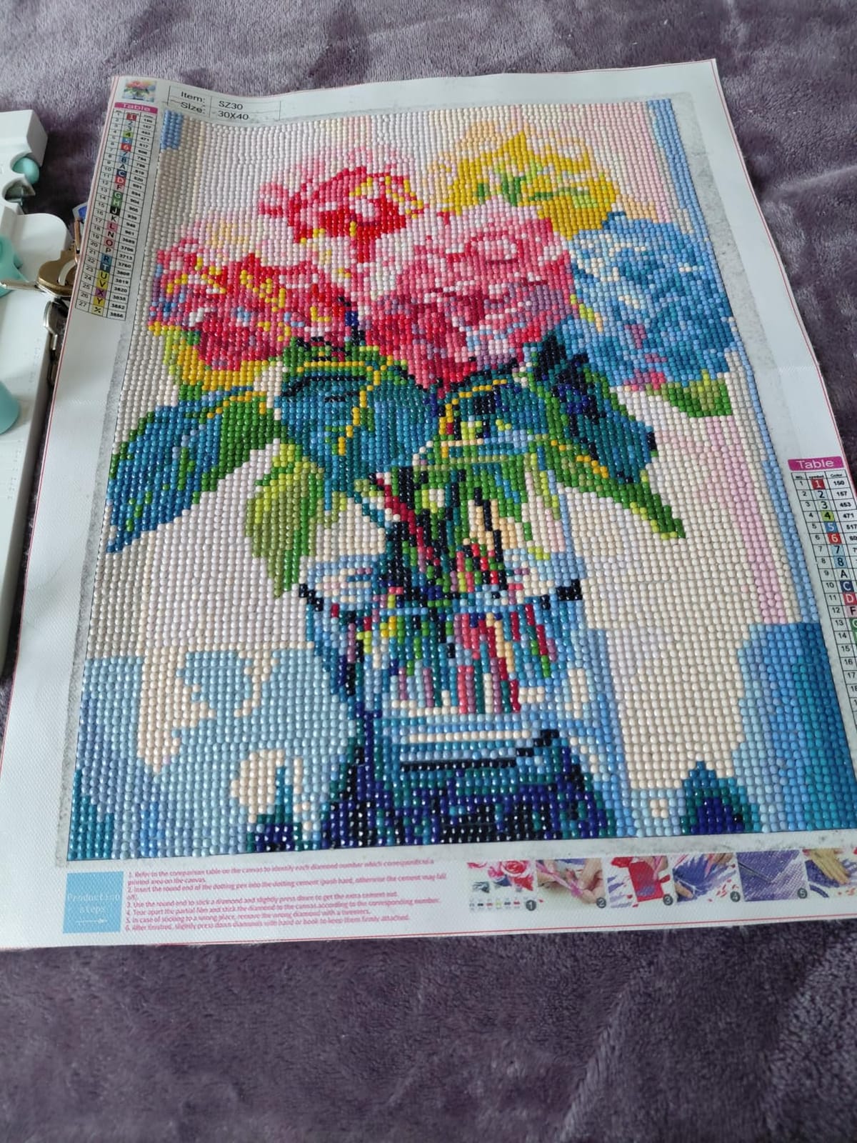 Hydrangea Diamond Painting Kits for Adults,Flowers Diamond Art 12x16inch | Diamond Art Kits for Adults 5D Diamond Painting Flowers,DIY Full Drill Diamond Painting Flower Gem Art and Crafts customer photo 2