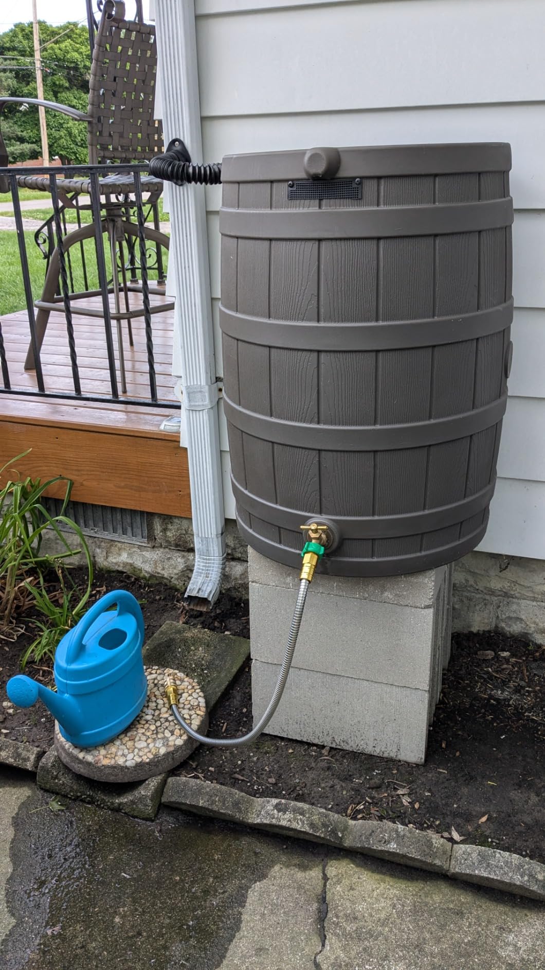 Good Ideas Rain Wizard Water Collection Barrel, 50 Gallon, Gray customer photo 2