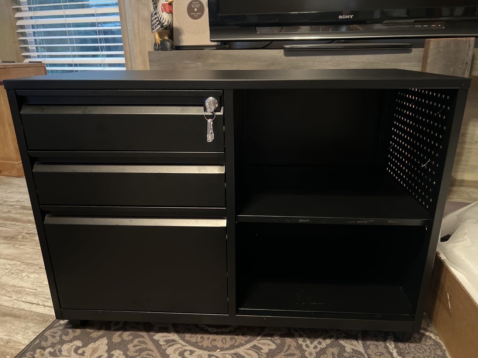 Letaya Mobile 2 Drawer File Cabinet with Lock, Metal Lateral Printer Stand Filing Storage Cabinets with Shelves for Home Office-A4/F4/Letter (Black) customer photo 2