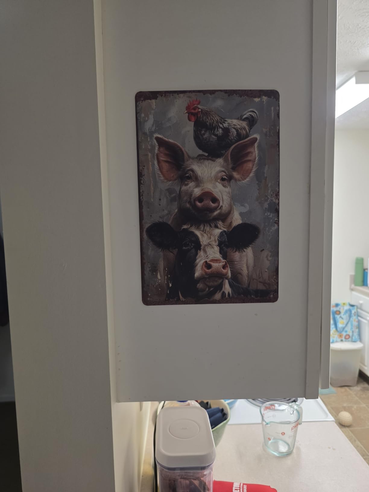 Metal Signs A Pig Cow Chicken Vintage Tin Sign for Home Office Kitchen Bar Cafe Garden Farmhouse Chicken Coop Wall Decor 12x8 Inch customer photo 1