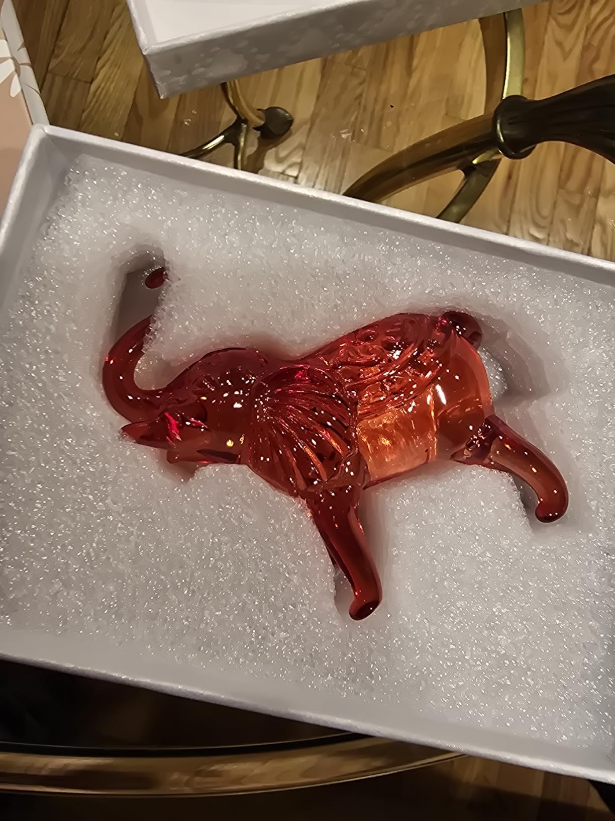 Ornalrist Crystal Red Elephants Figurines Glass Decor Animal Figurines customer photo 2