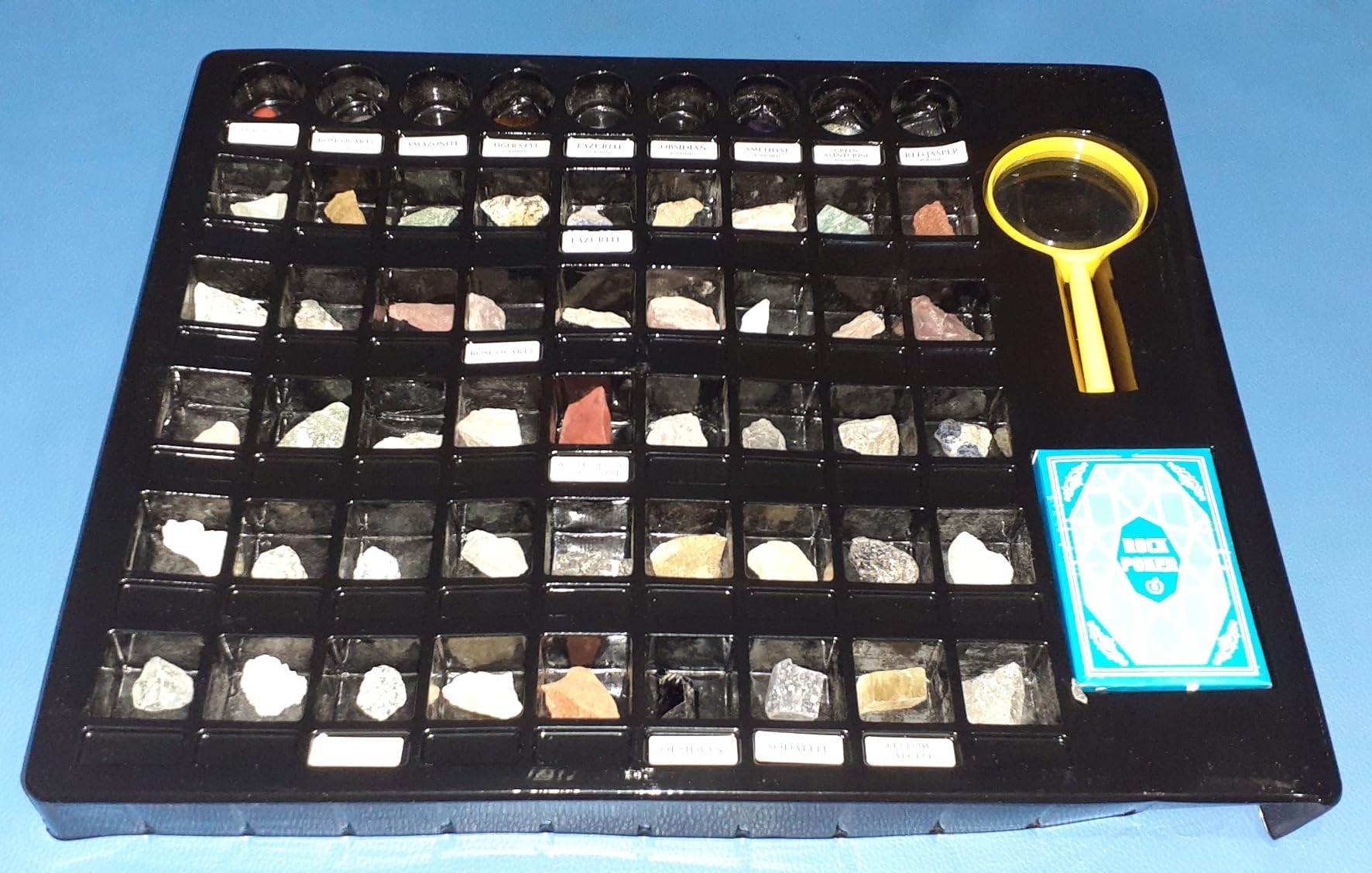 PIBEX Rock Collection Starter Kit, 54 Rocks & Minerals with Name Labels | 9 Polished Gems, 45 Crystals & Stones, Rock ID Cards, Learning Book, Collector Storage Box, Geology Gift for Kids Ages 8+ customer photo 2