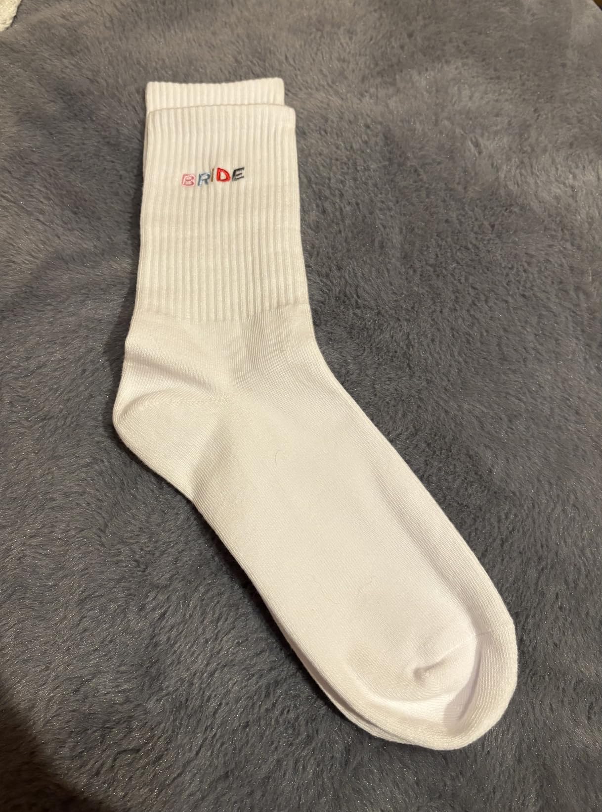 Wedding Party Socks for Women, Bridal Party Gift Socks for Bride and Bridesmaids customer photo 2