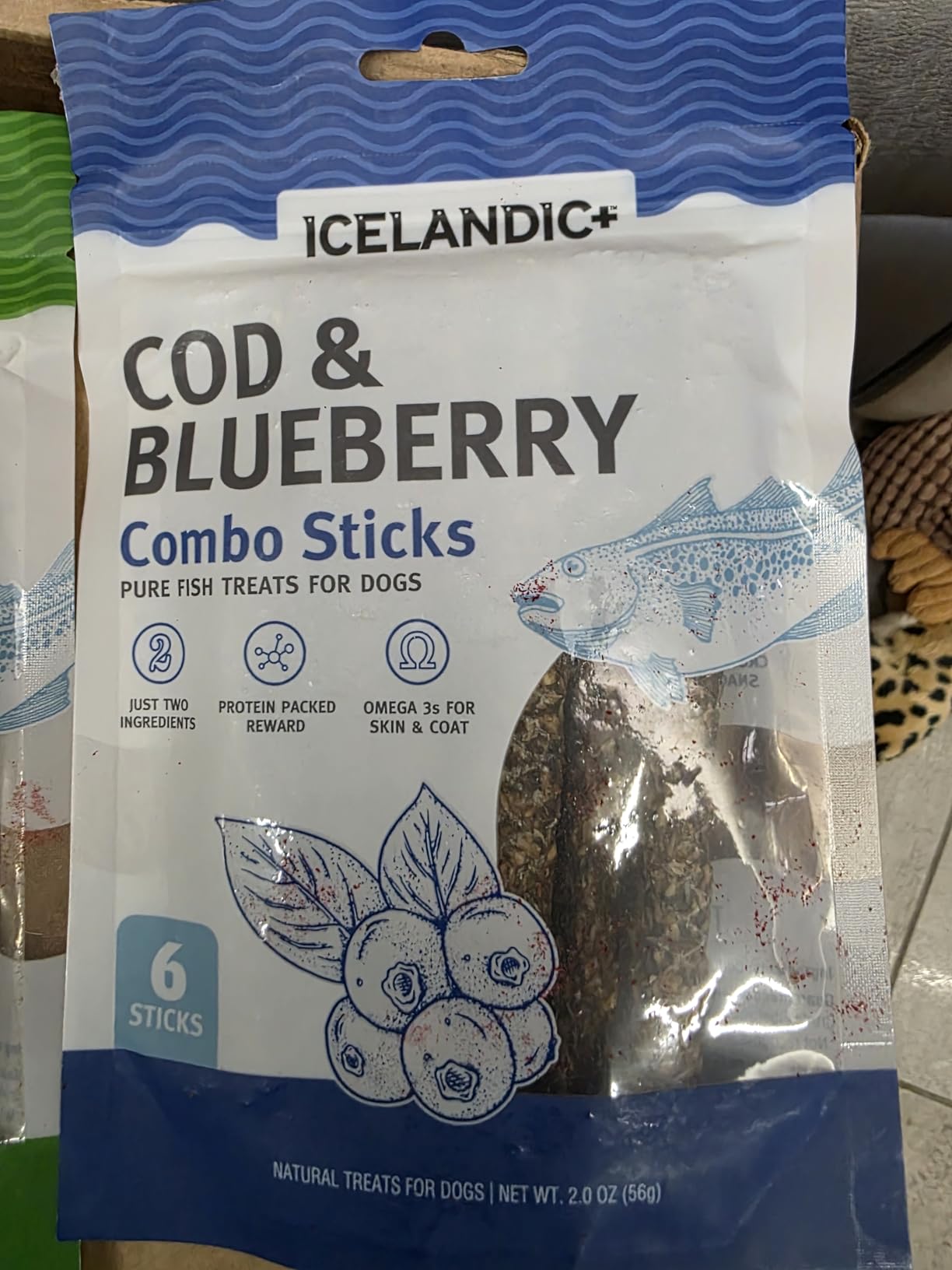 Icelandic+ 6 Count Cod & Blueberry Combo Sticks - Crunchy Dog Treats customer photo 2