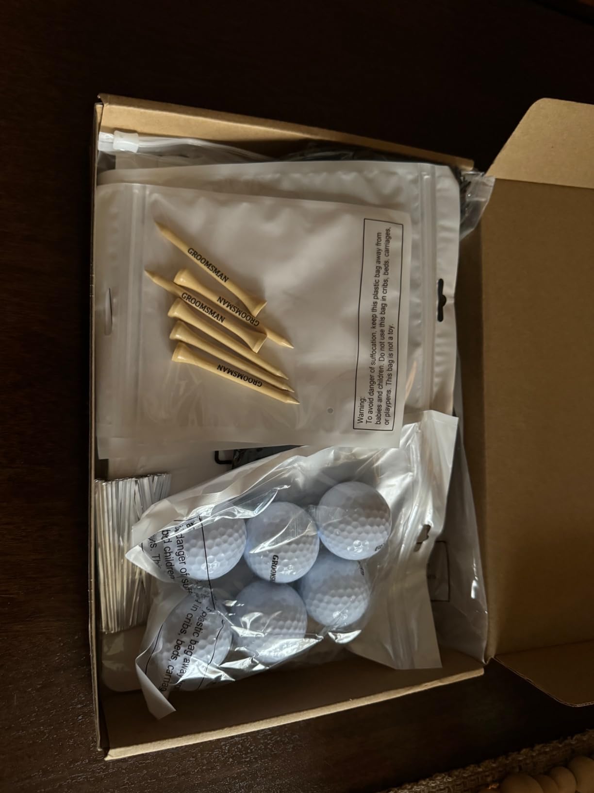 WinnerWhy 6 Sets Golf Groomsman Proposal Gift Box | Golf Ball, Bamboo Tees, Invitation Cards Included Accessories for Wedding, Best Men for Proposal Gifts customer photo 2