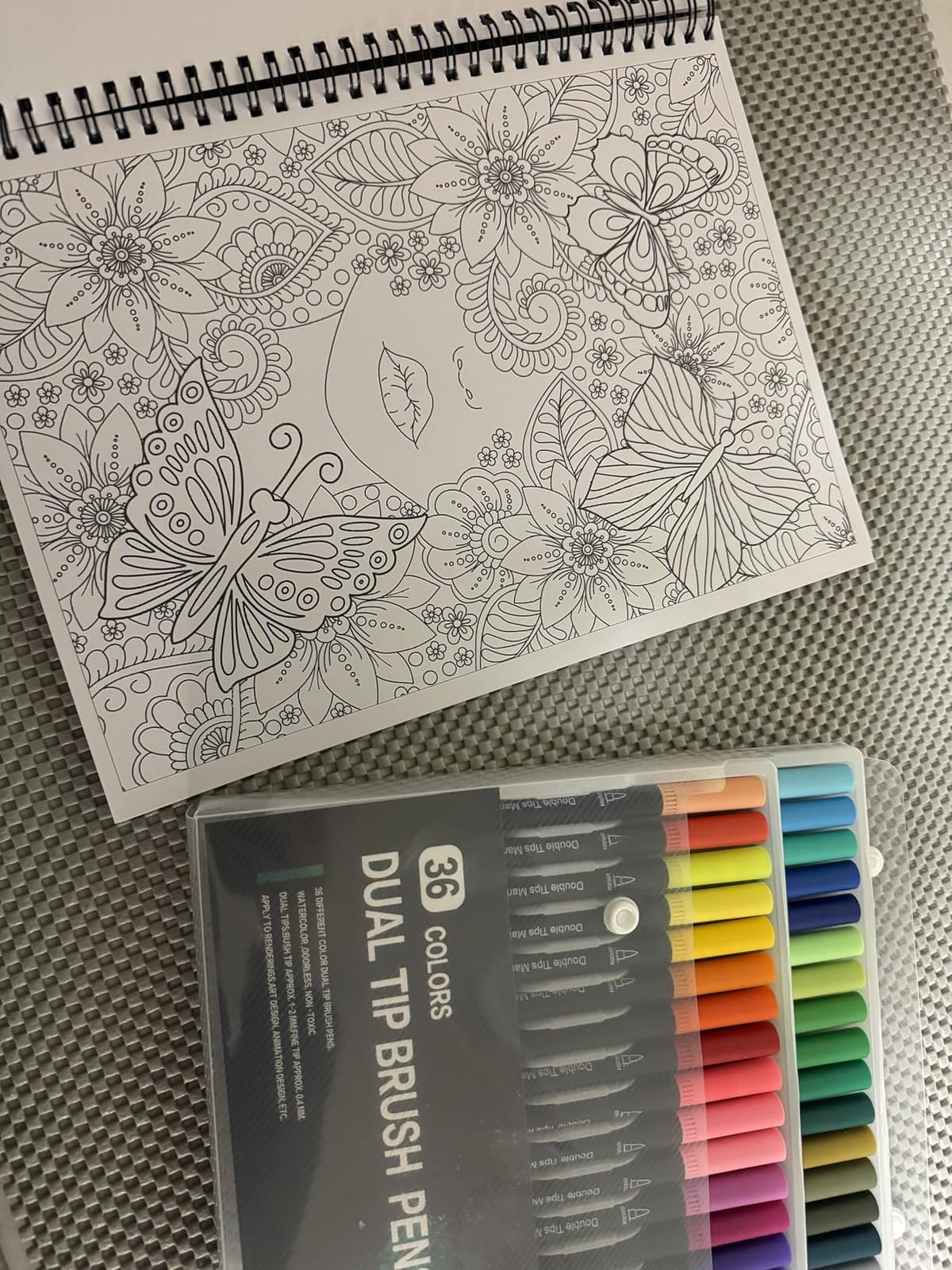 Adult Coloring Book Set, 36 Markers 30 Patterns (Mandala Animal Flowers) | Spiral Bound Coloring Books for Adults Relaxation, Stress Relief Gifts for Women. A4 No-bleed Paper, Non-toxic Markers customer photo 1
