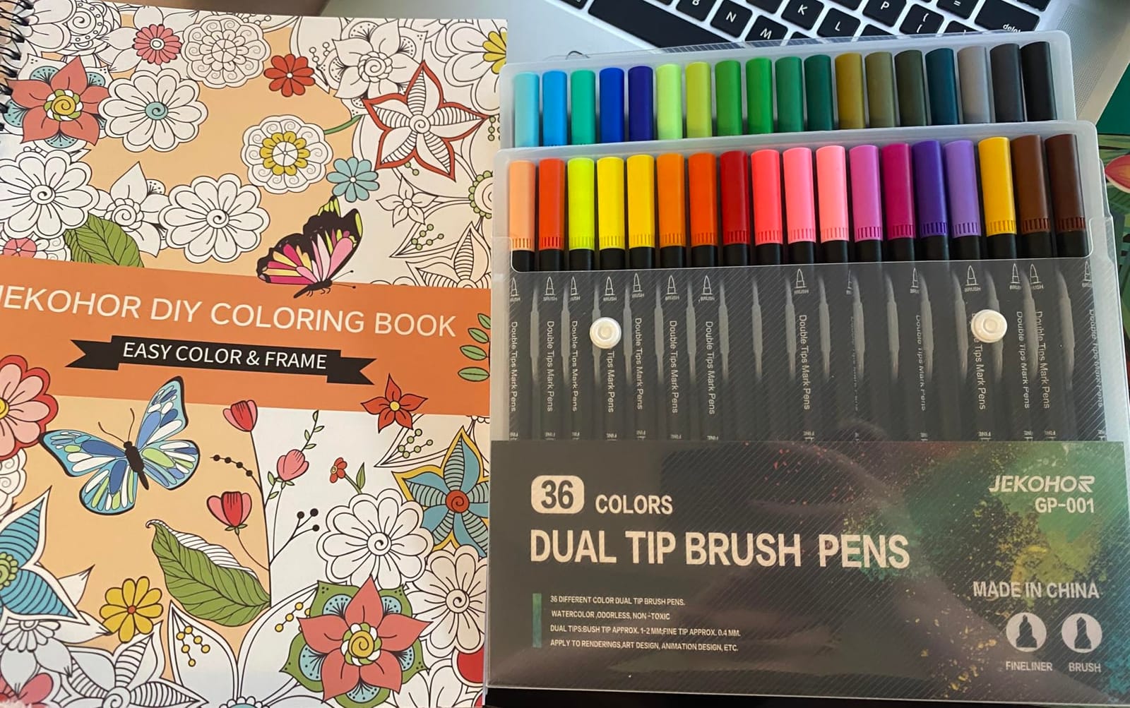 Adult Coloring Book Set, 36 Markers 30 Patterns (Mandala Animal Flowers) | Spiral Bound Coloring Books for Adults Relaxation, Stress Relief Gifts for Women. A4 No-bleed Paper, Non-toxic Markers customer photo 2